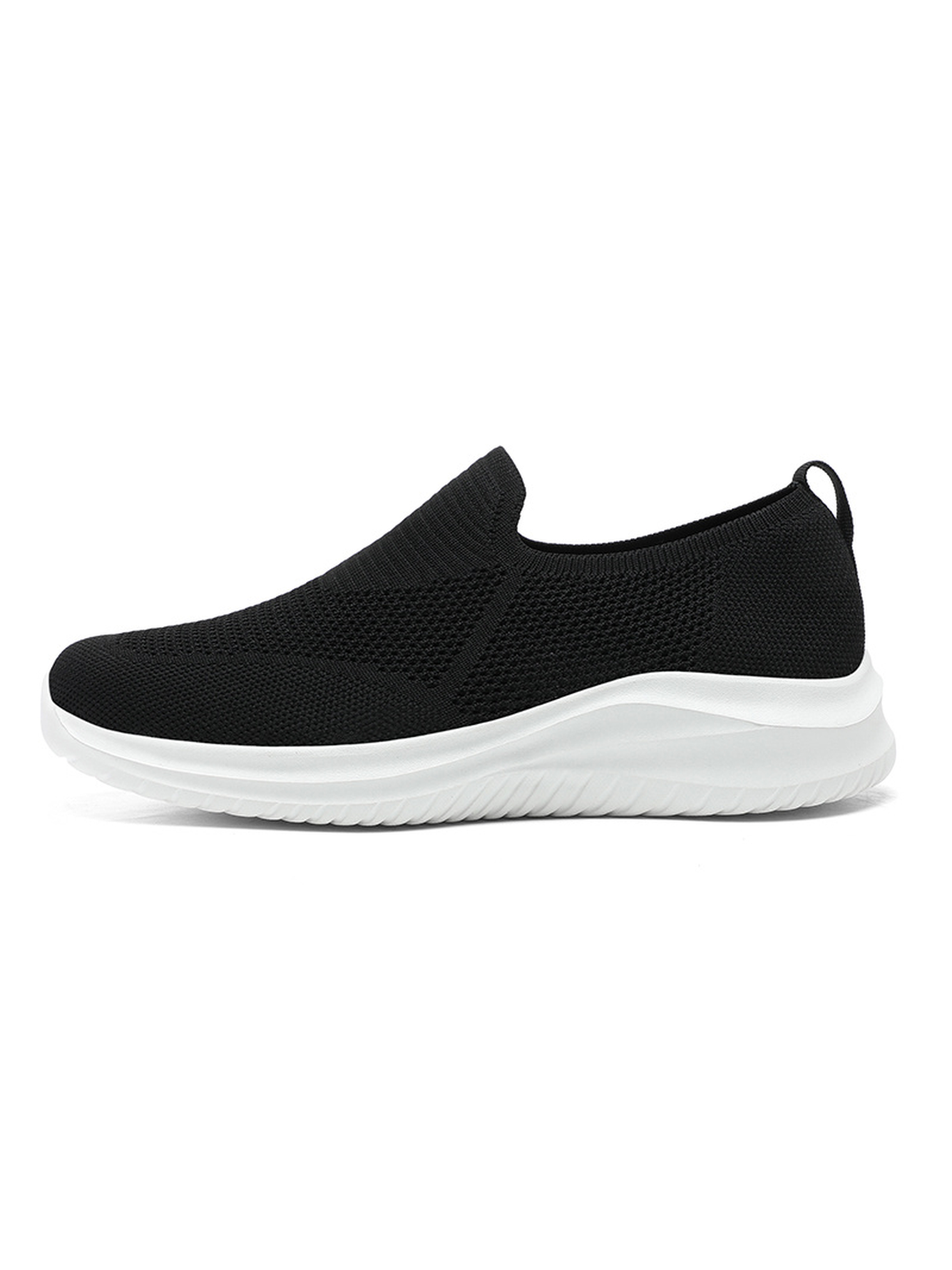 Men Black Slip-On Sports Sneakers