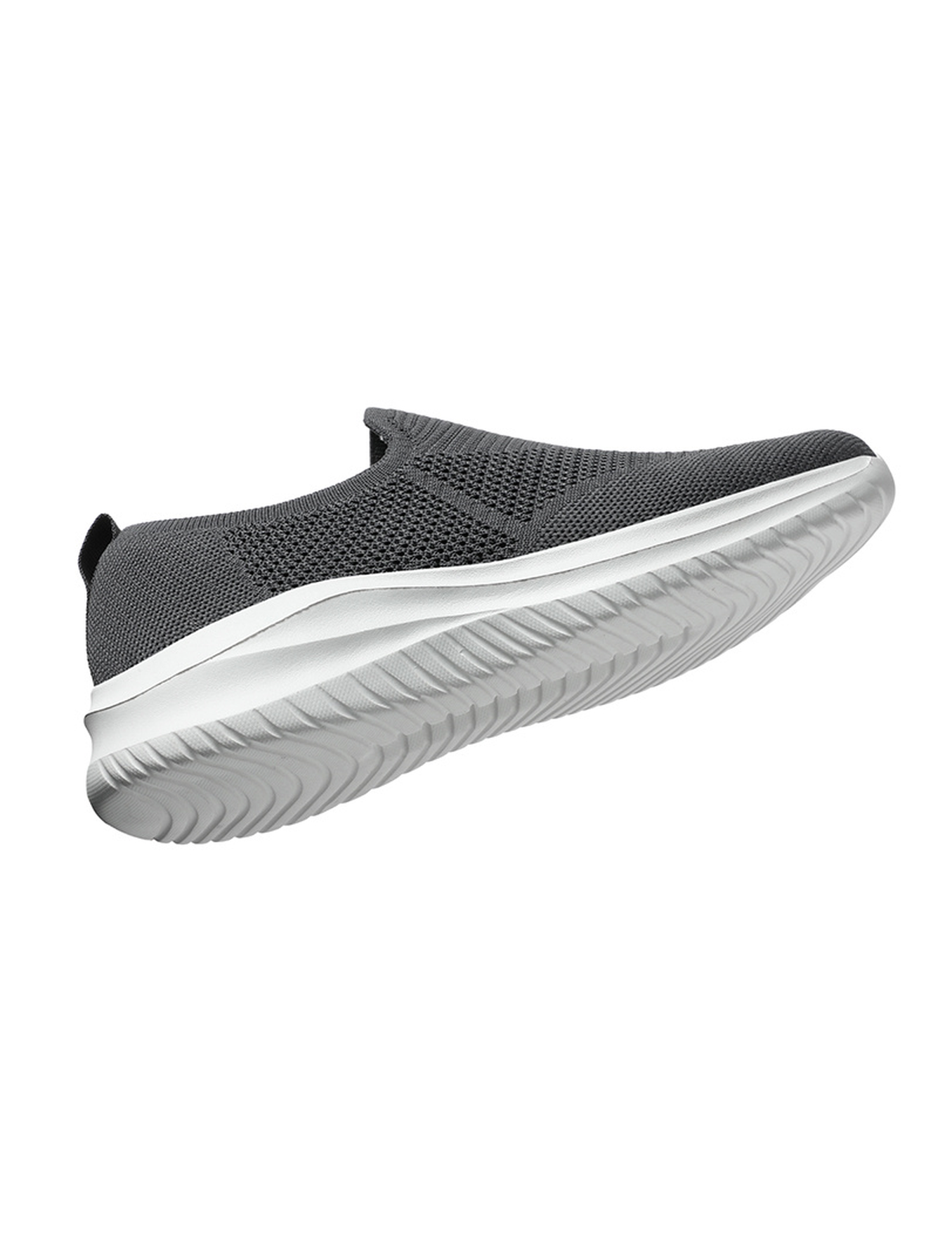 Men Charcoal Knit Sports Sneakers