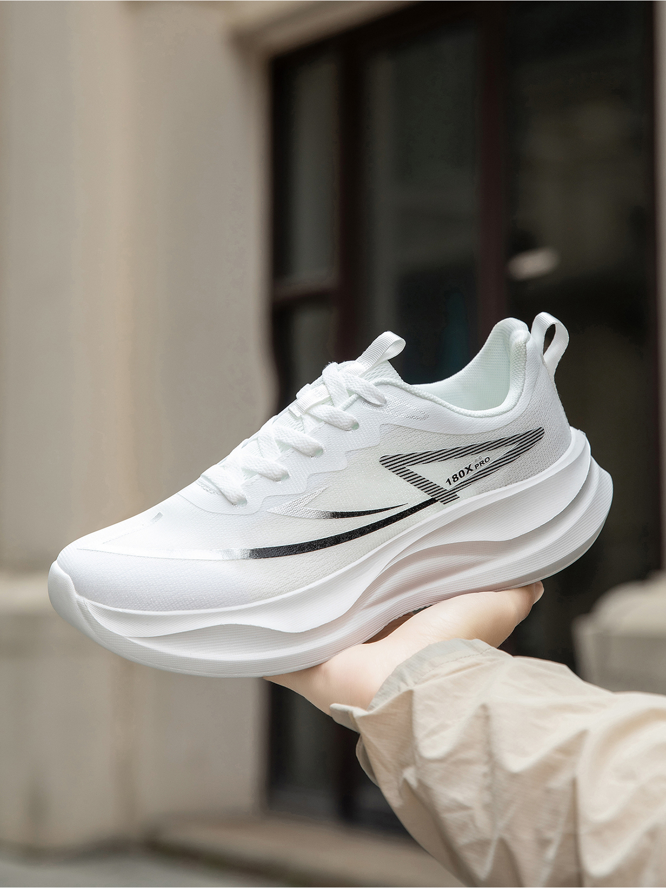 Men White 180X Pro Sports Running Shoes