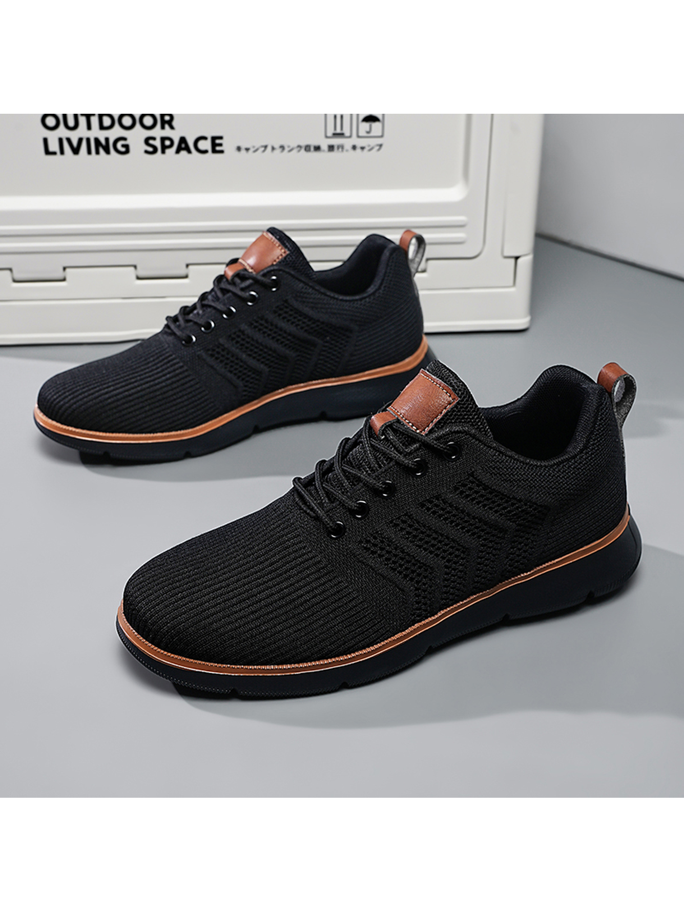 Men Black Mesh Comfort Sneakers