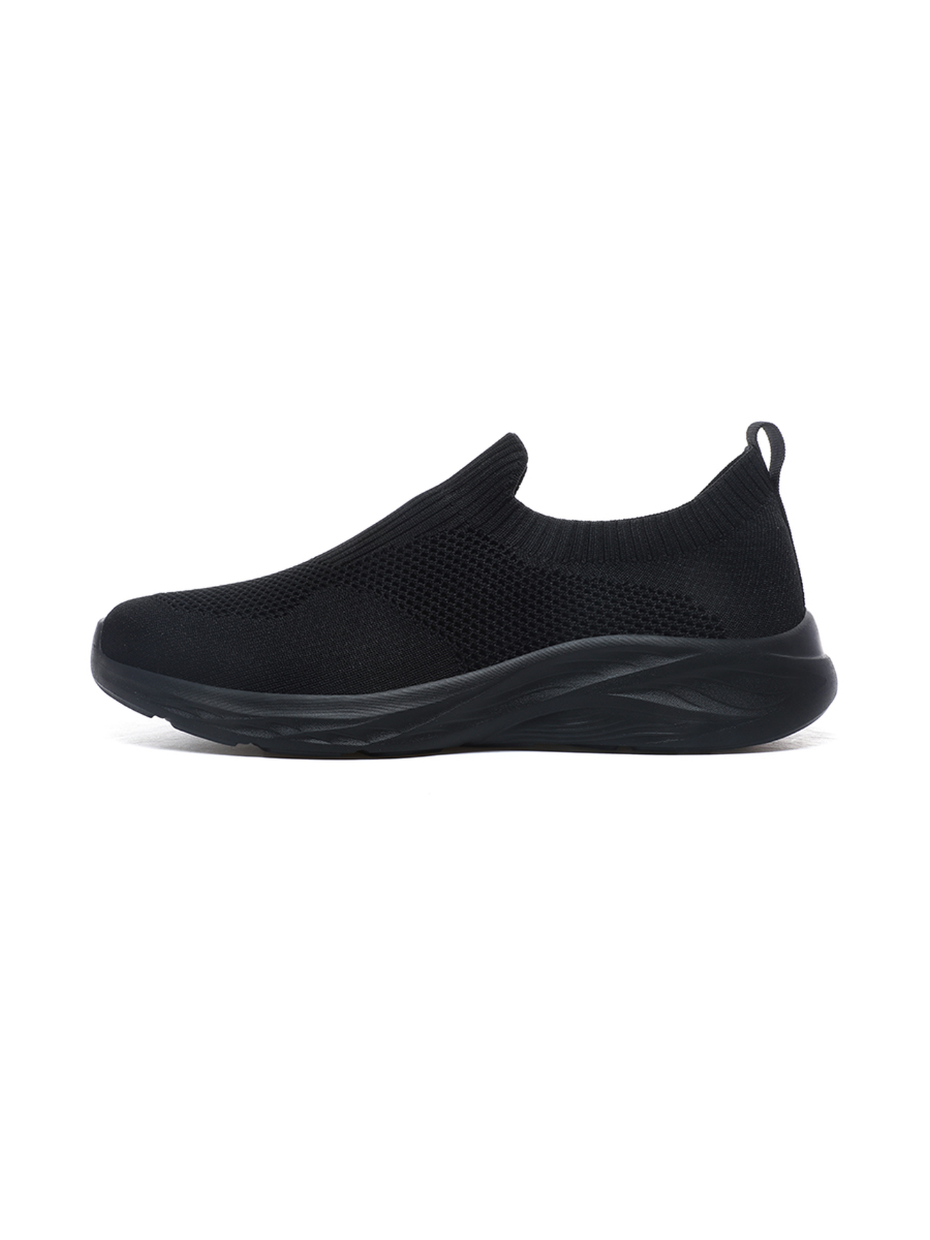 Men Black Slip-On Sports Sneakers