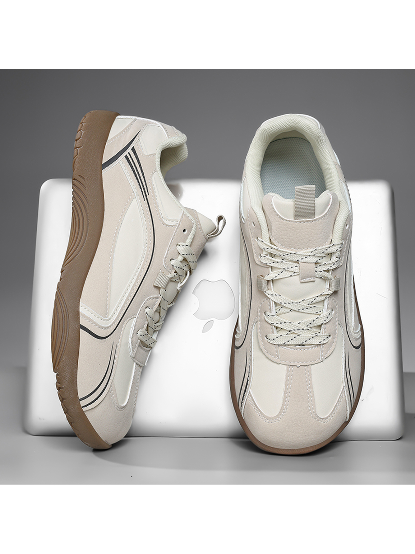 Men Beige Sports Sneakers
