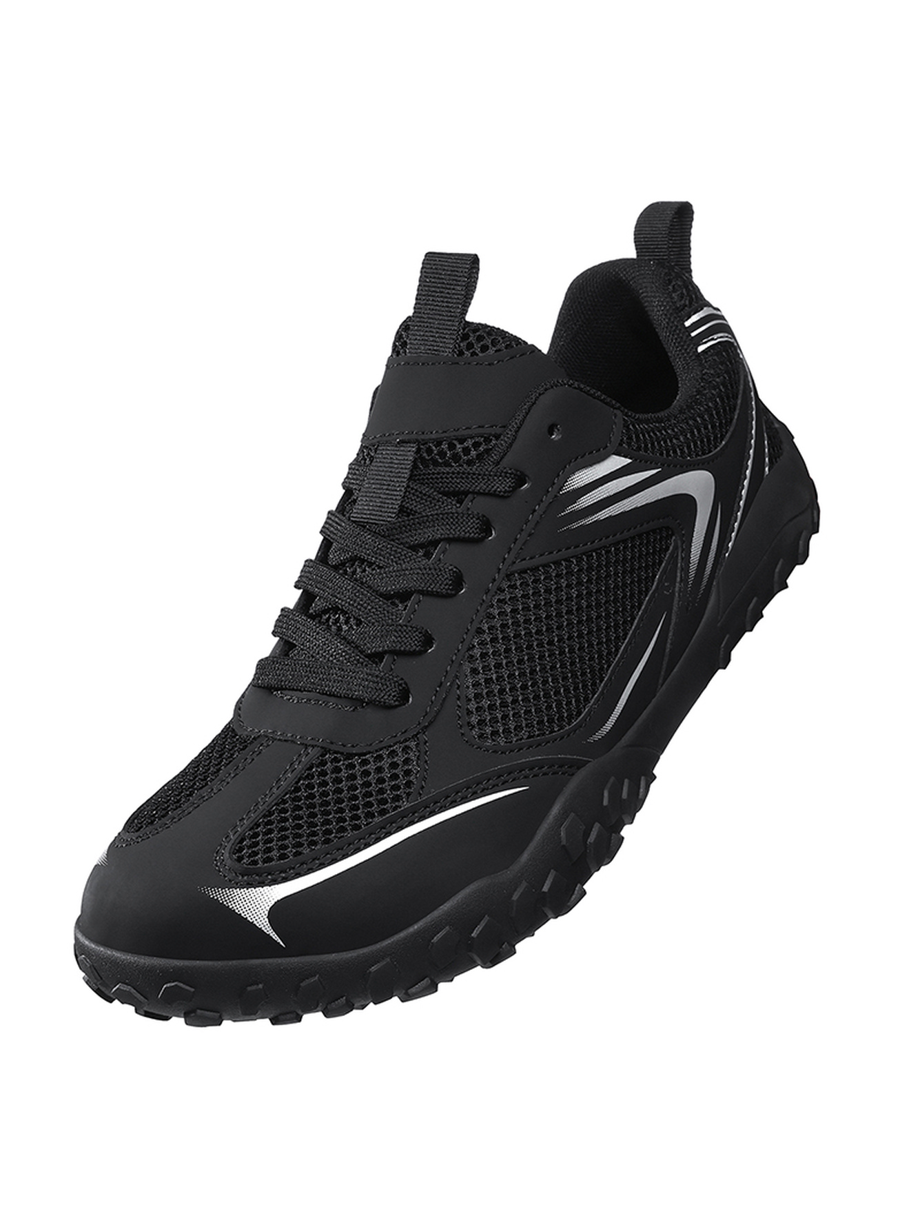 Men Black Mesh Sports Sneakers