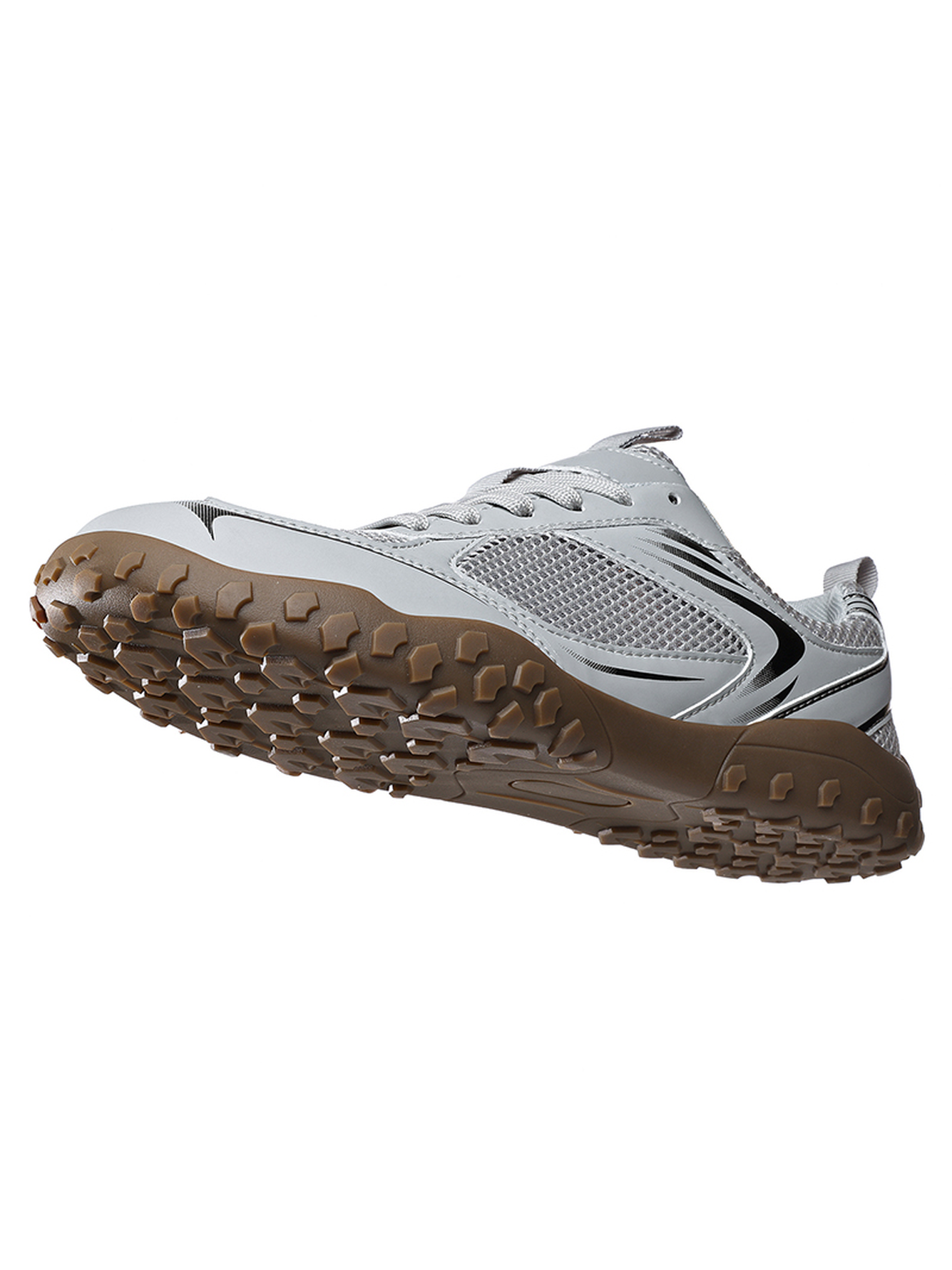 Men Grey Mesh Sports Sneakers