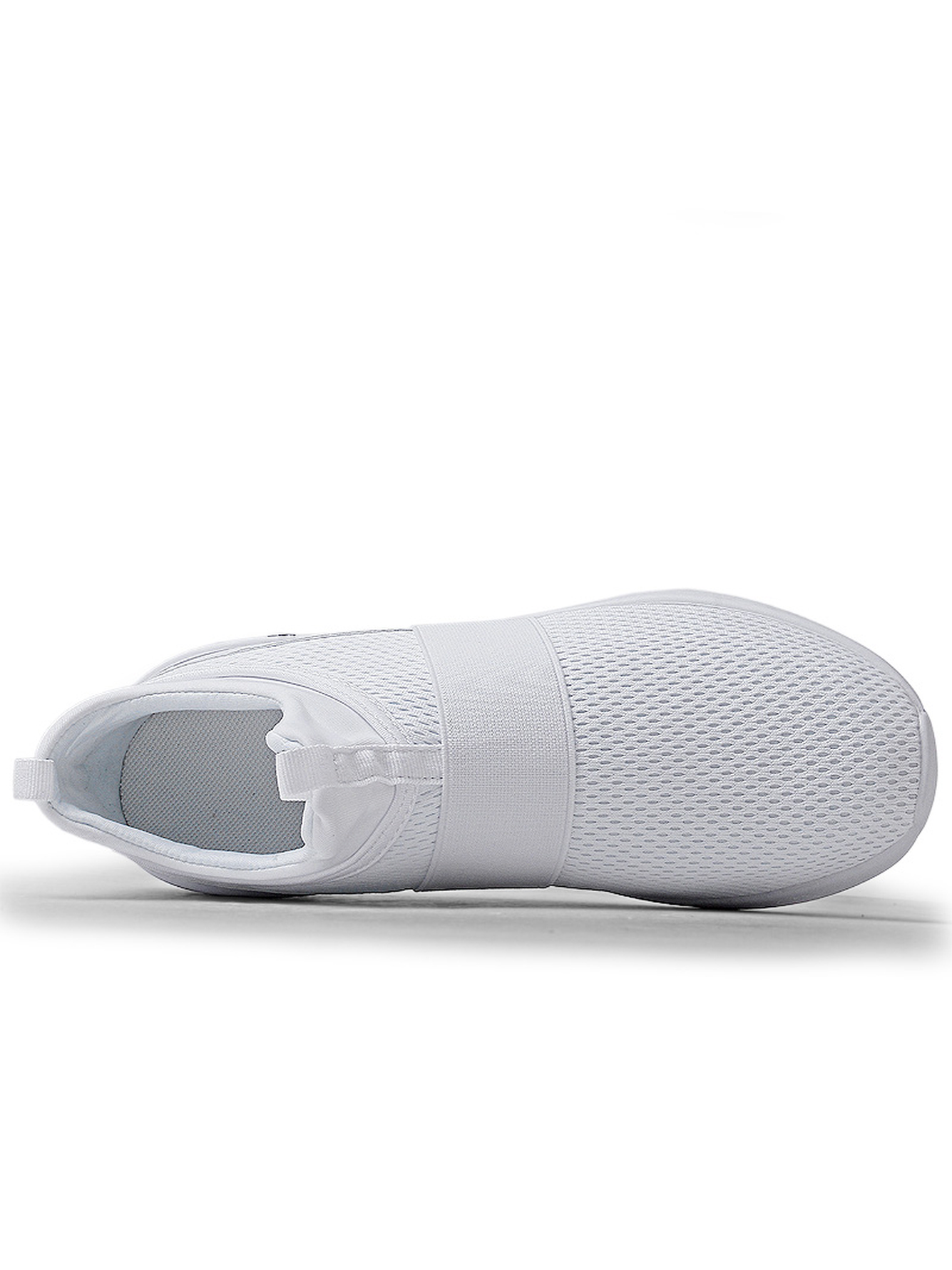 Men White Slip-On Mesh Sports Sneakers