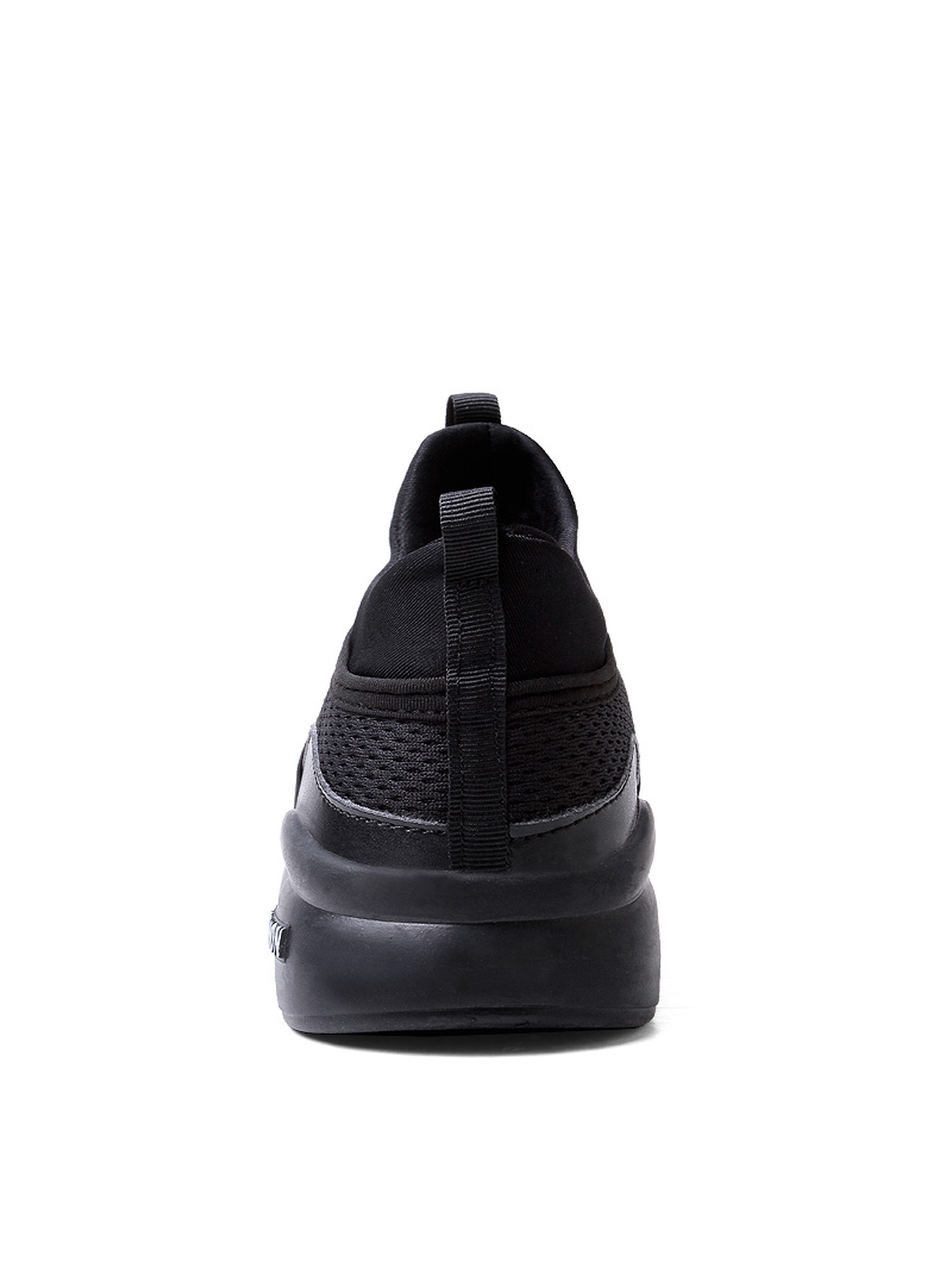 Men Black Slip-On Sports Sneakers