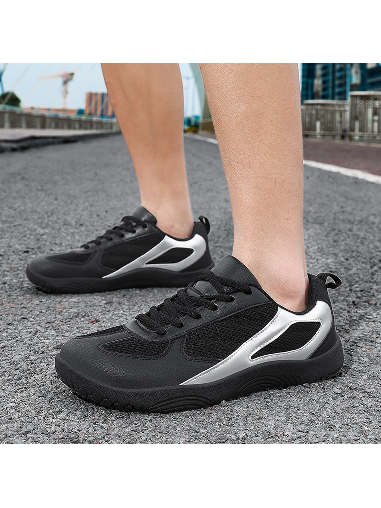 Silver Accent Sports Sneakers