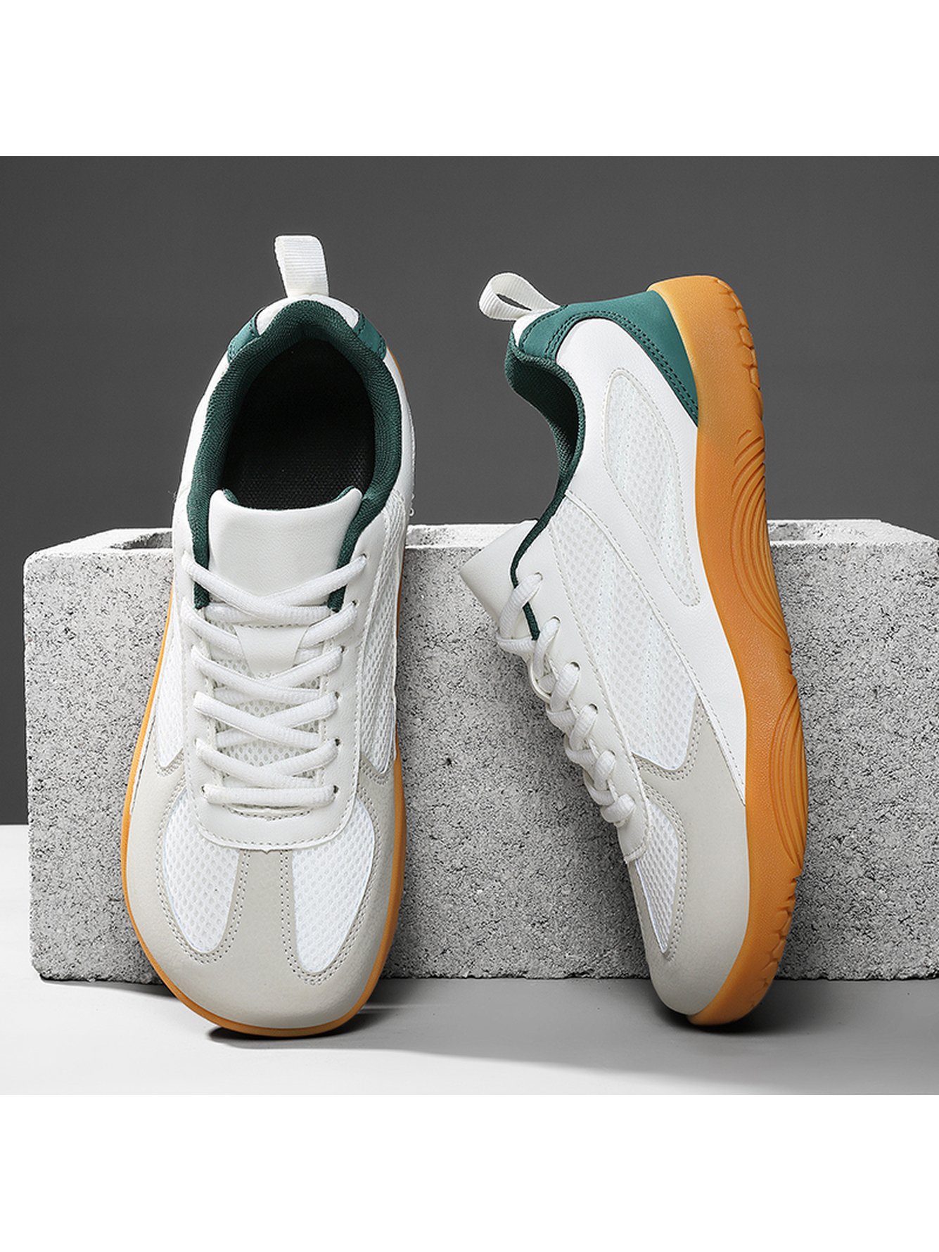 White Lightweight Lace-Up Sports Sneakers