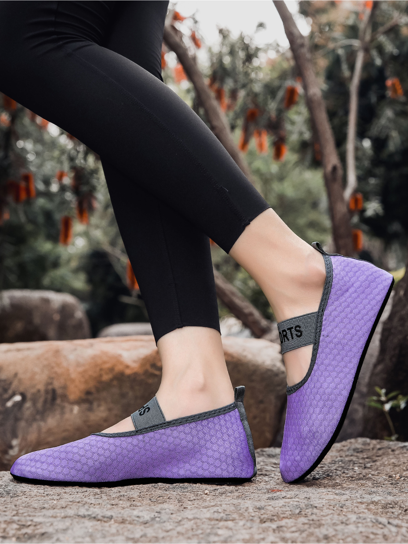 Purple Hexagon Pattern Water Shoes