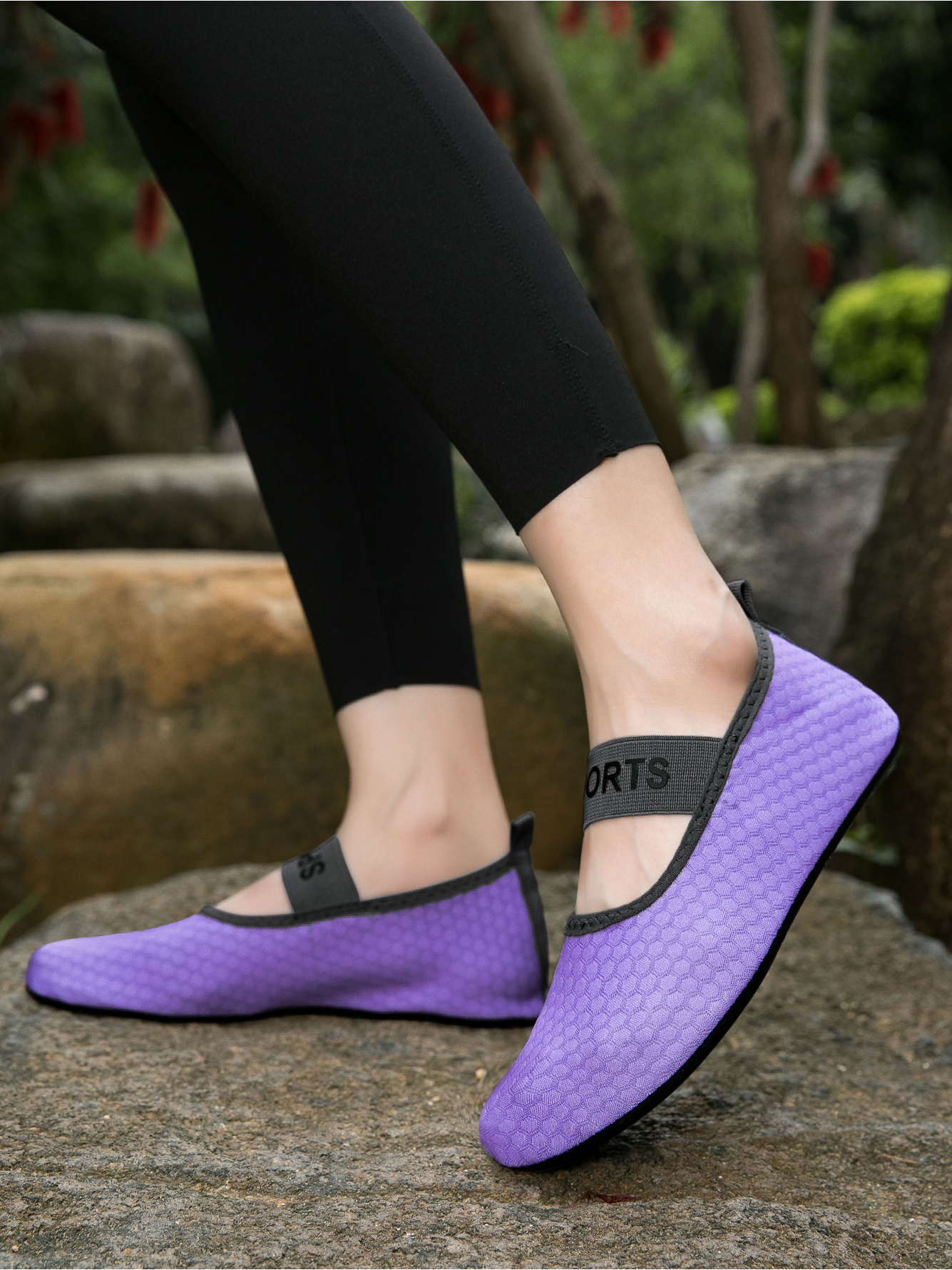 Purple Hexagon Pattern Water Shoes