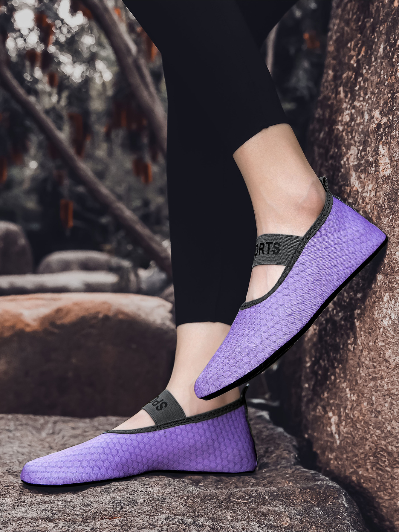 Purple Hexagon Pattern Water Shoes