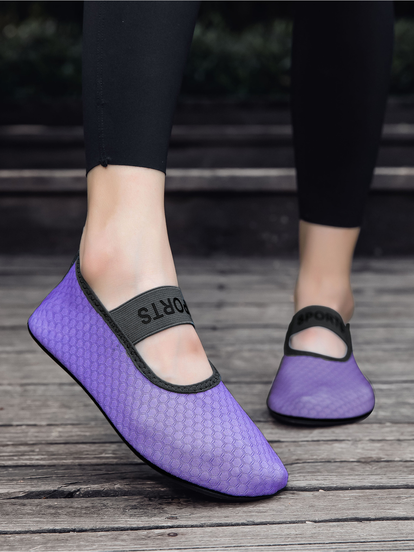 Purple Hexagon Pattern Water Shoes