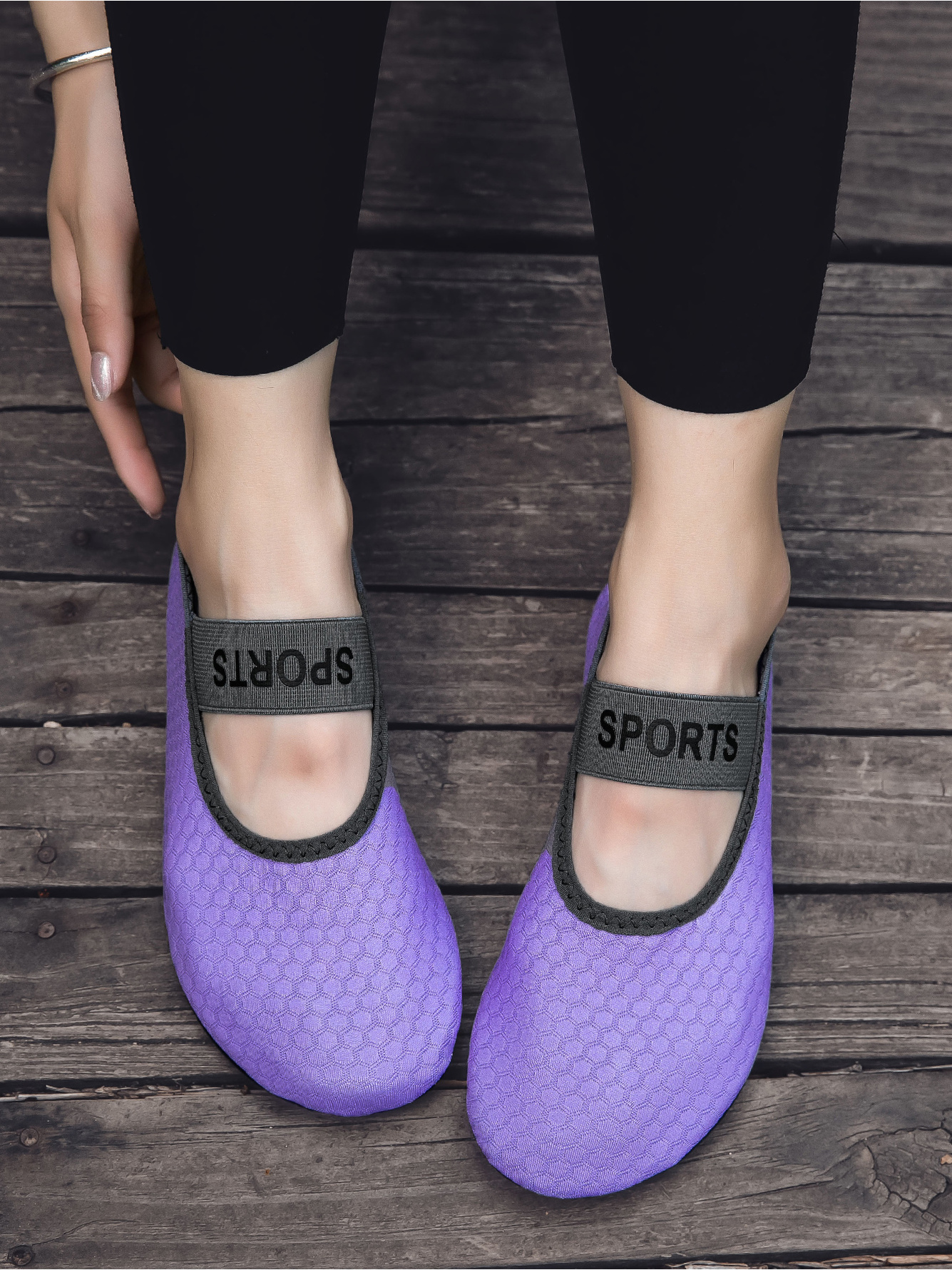 Purple Hexagon Pattern Water Shoes