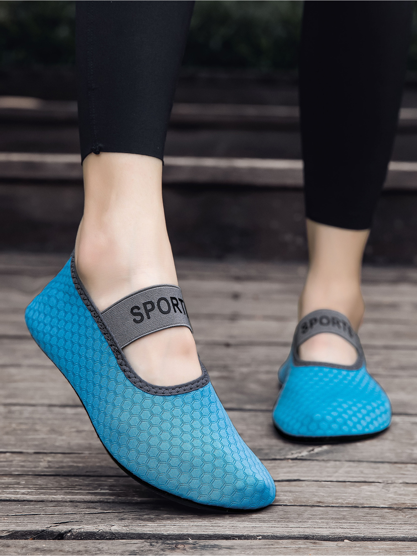 Aqua Blue Honeycomb Sports Water Shoes