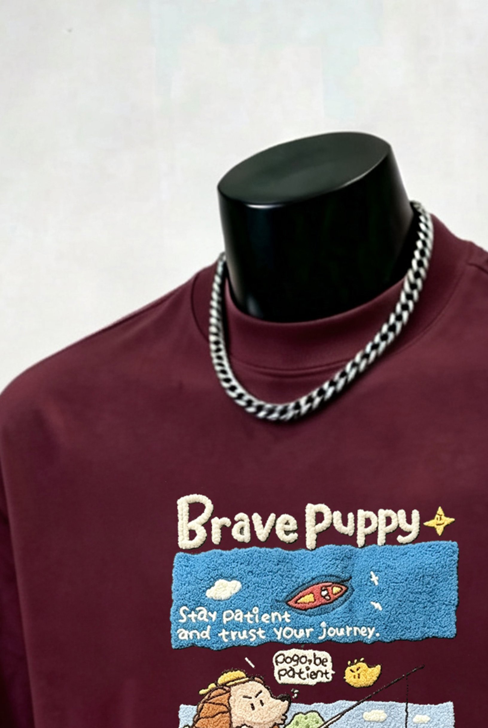 Maroon Graphic Round Neck Regular T-Shirt