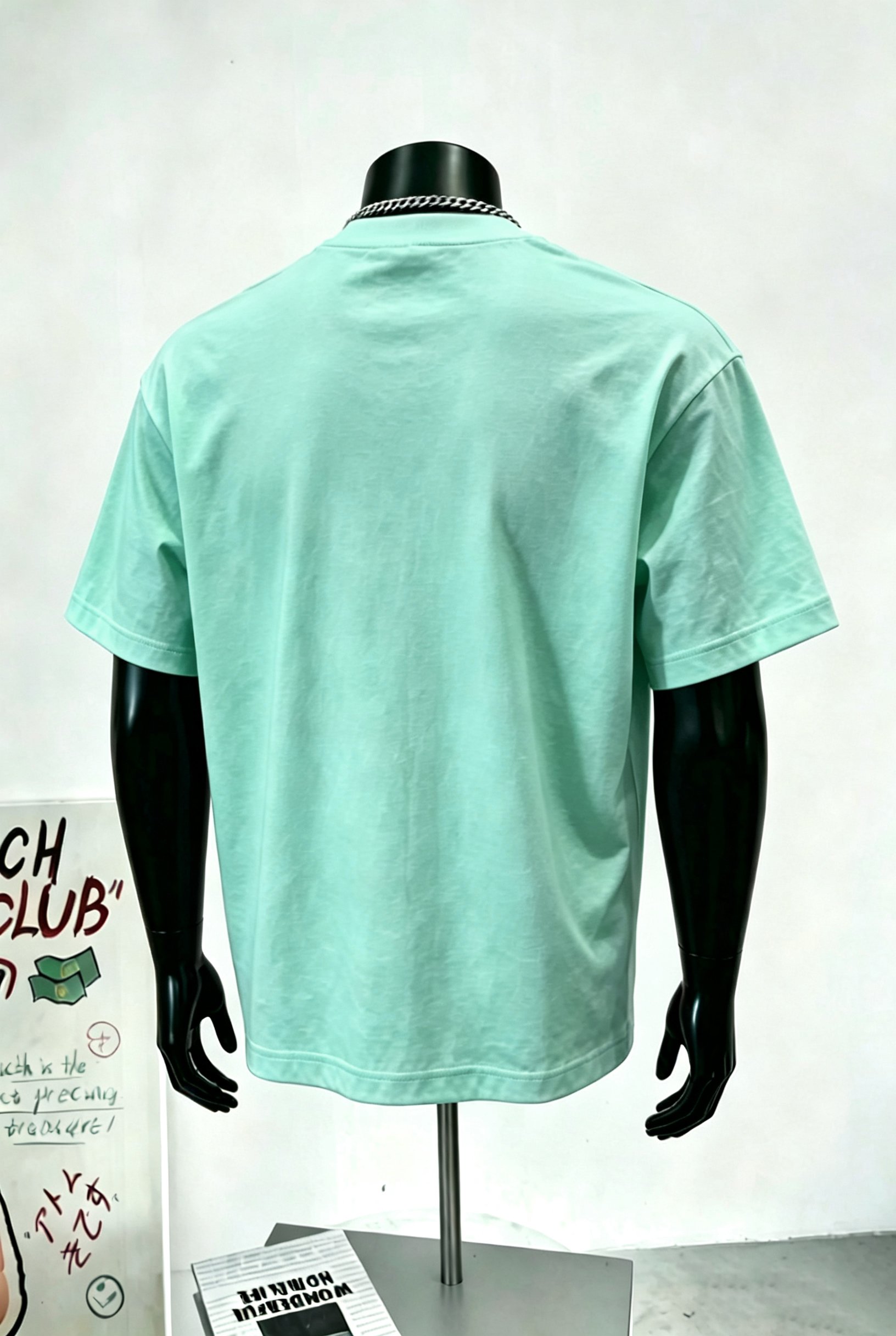 Teal Graphic Round Neck Loose Fit T-Shirt