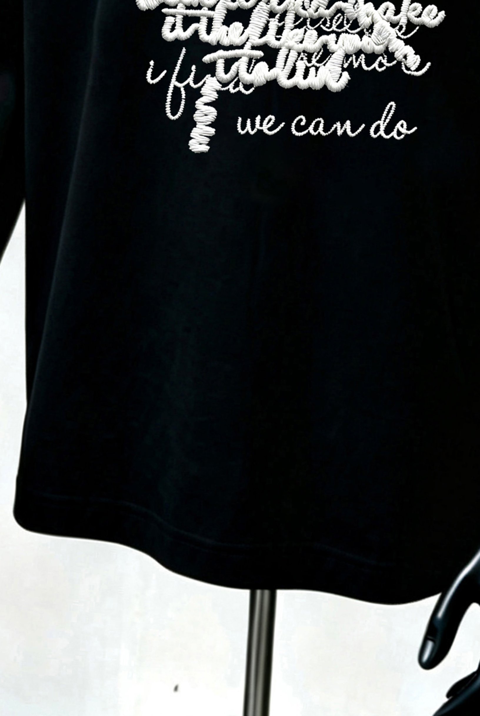 Black Graphic Round Neck Loose Fit T-Shirt