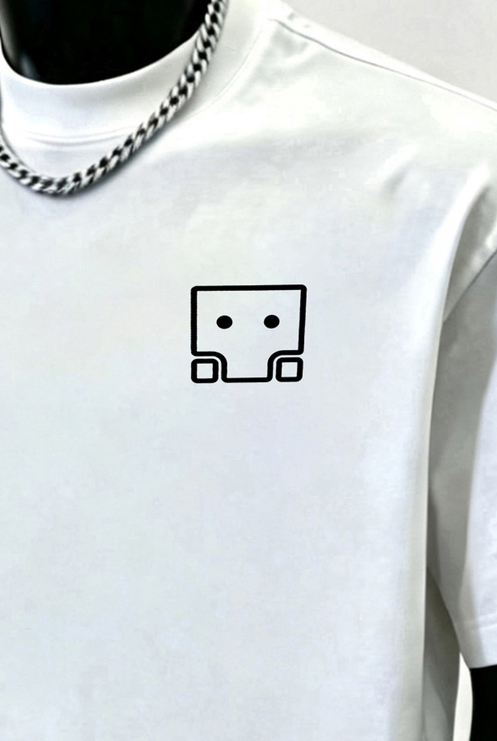 White Graphic Round Neck Loose Fit T-Shirt