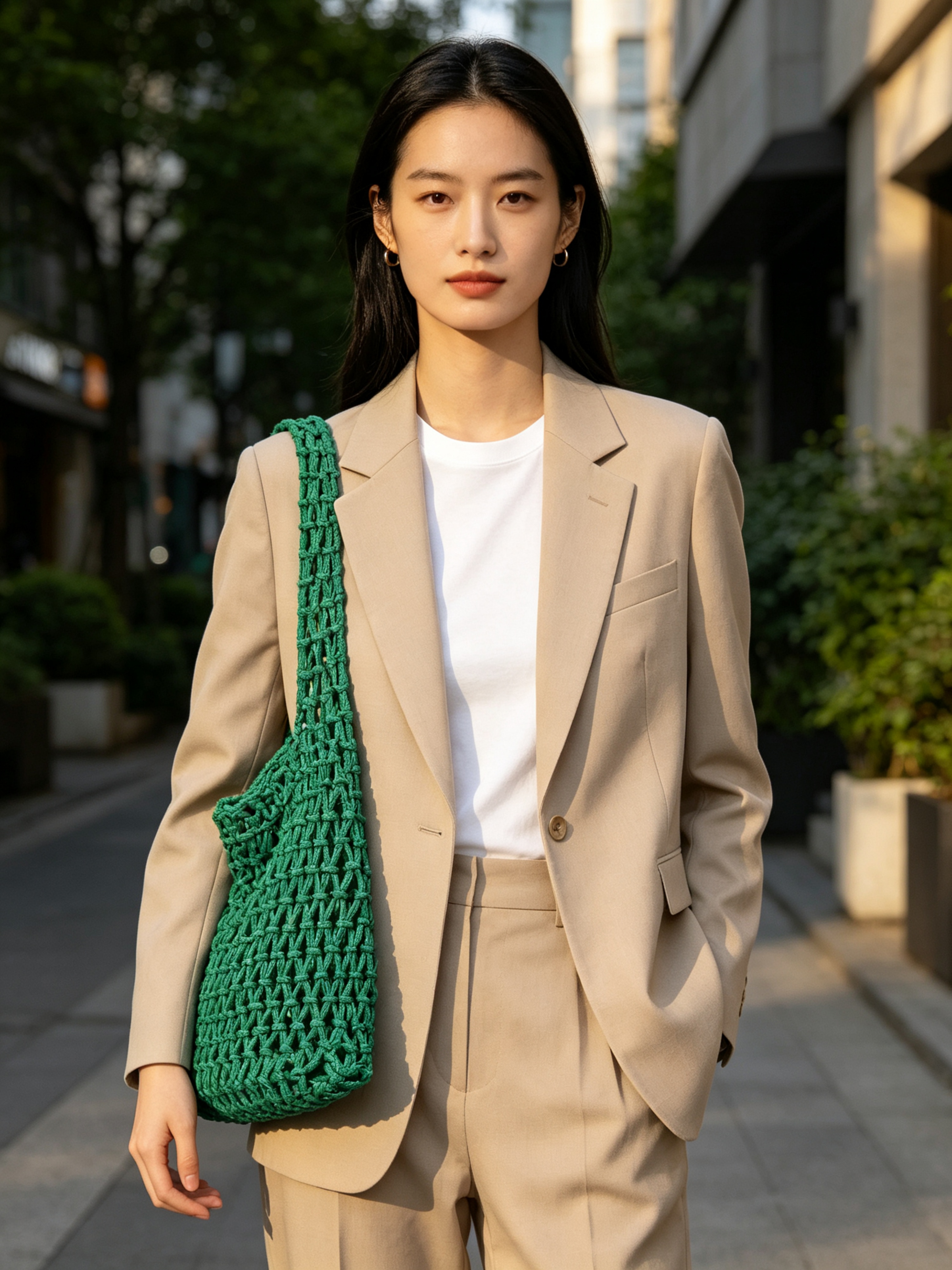 Neon Green Crochet Shoulder Bag