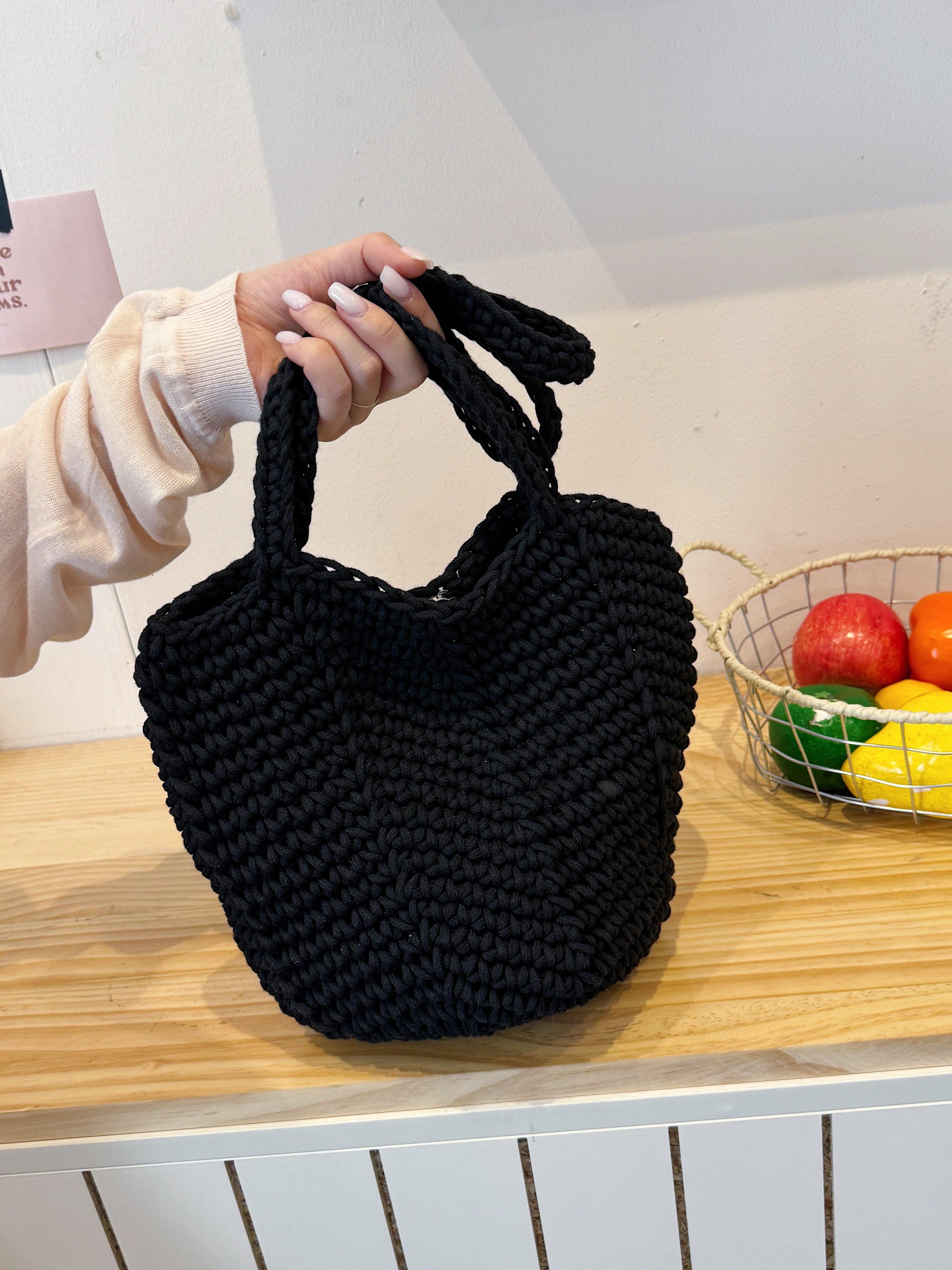 Black Crochet Shoulder Bag