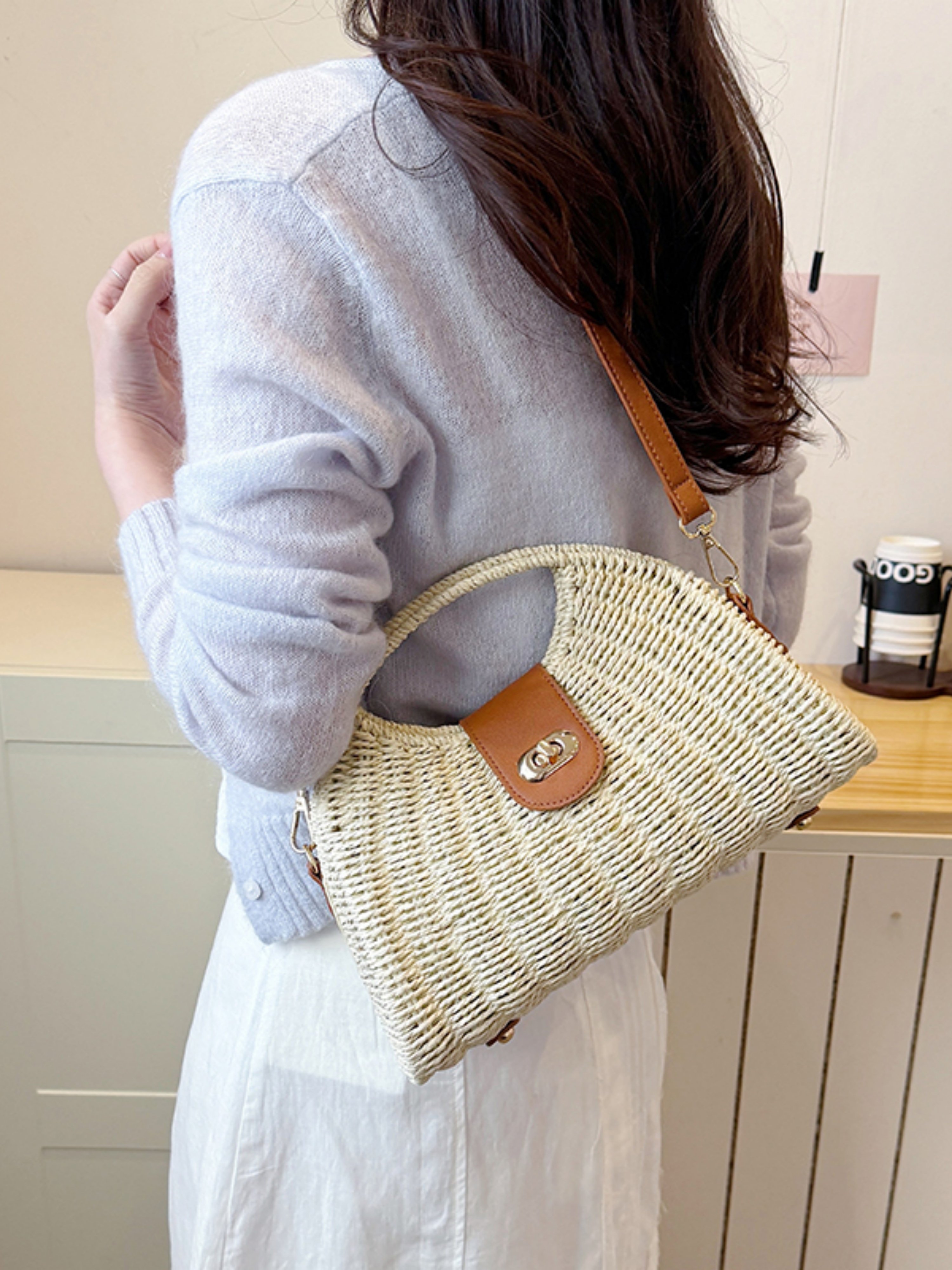 Off-White Woven Crossbody Bag