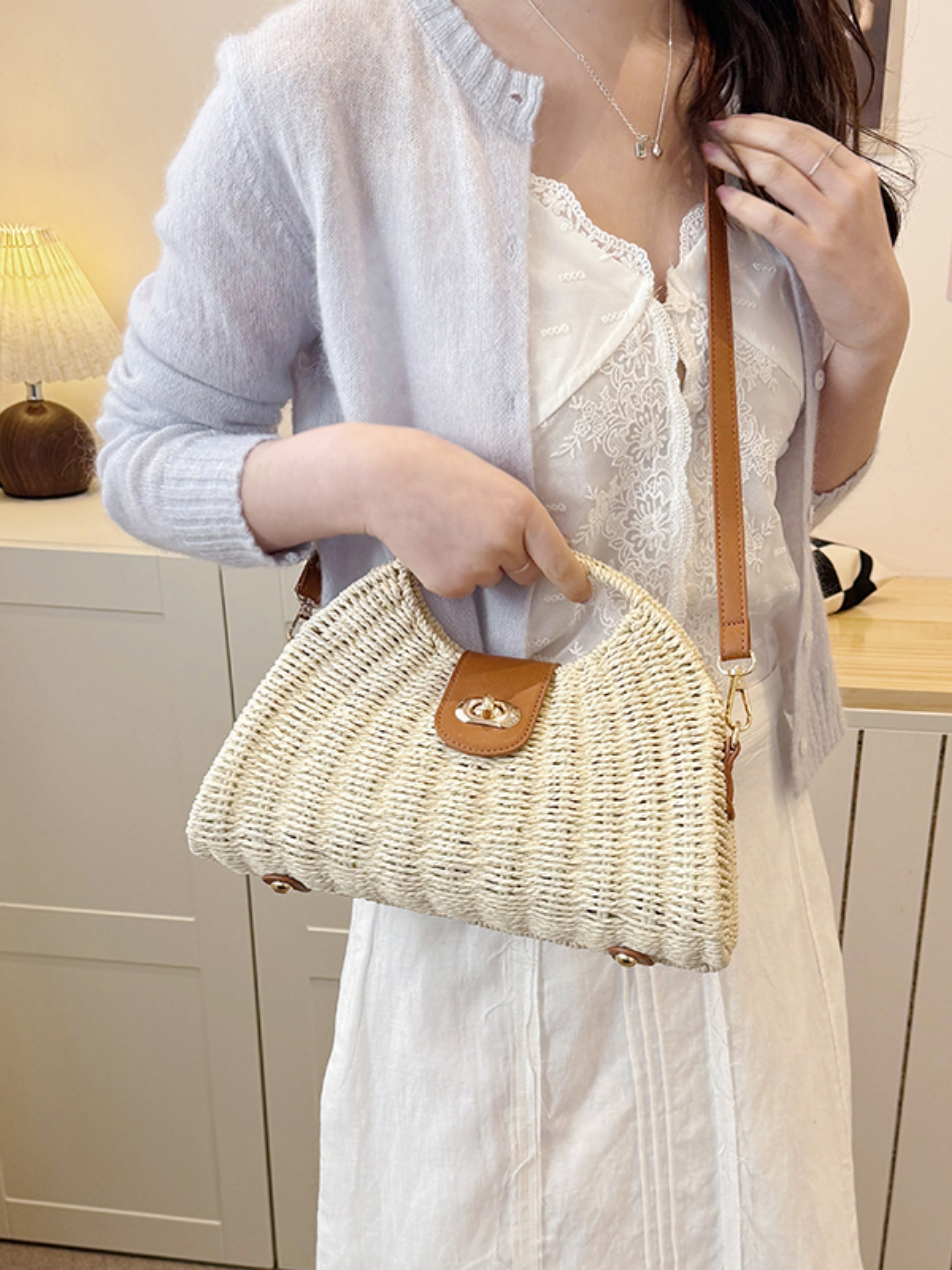 Off-White Woven Crossbody Bag