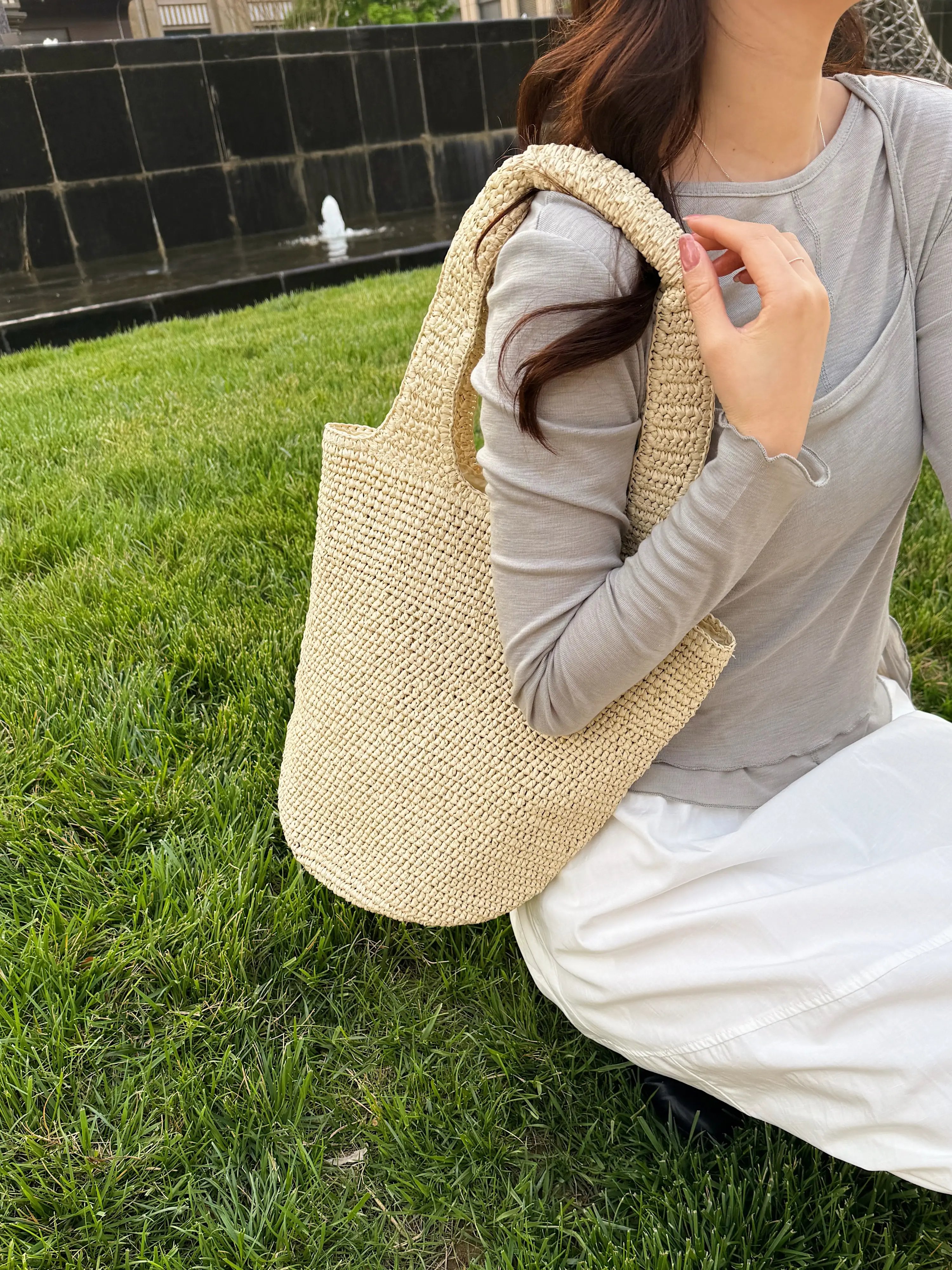 Off-White Woven Shoulder Bag
