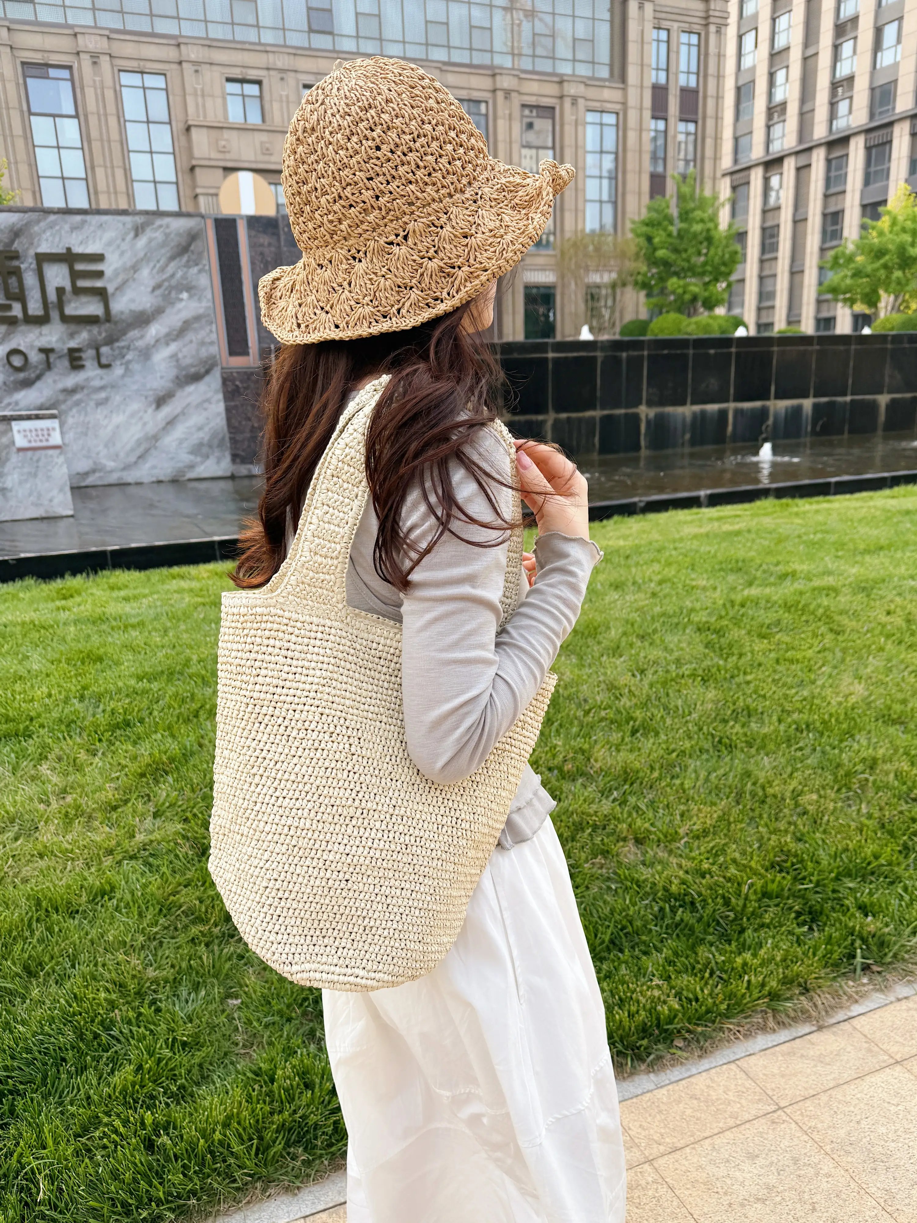 Off-White Woven Shoulder Bag