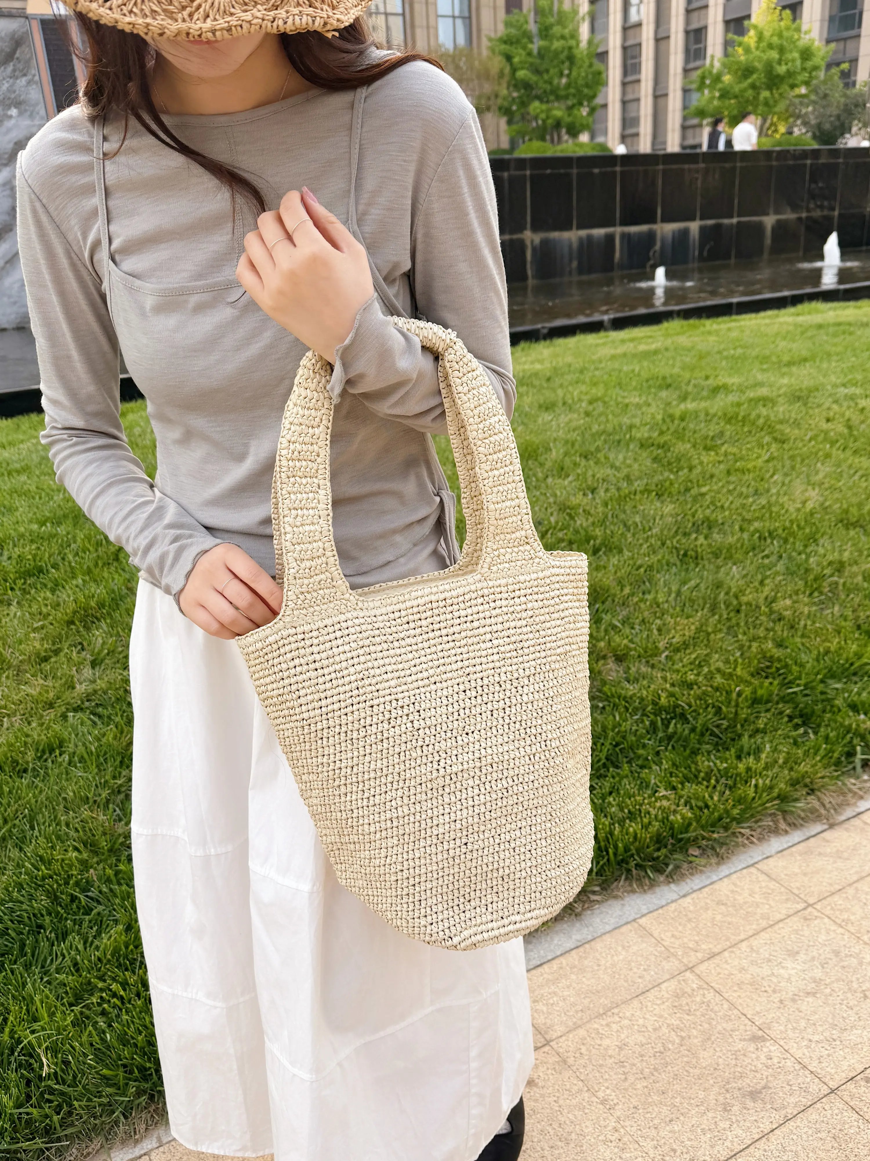 Off-White Woven Shoulder Bag
