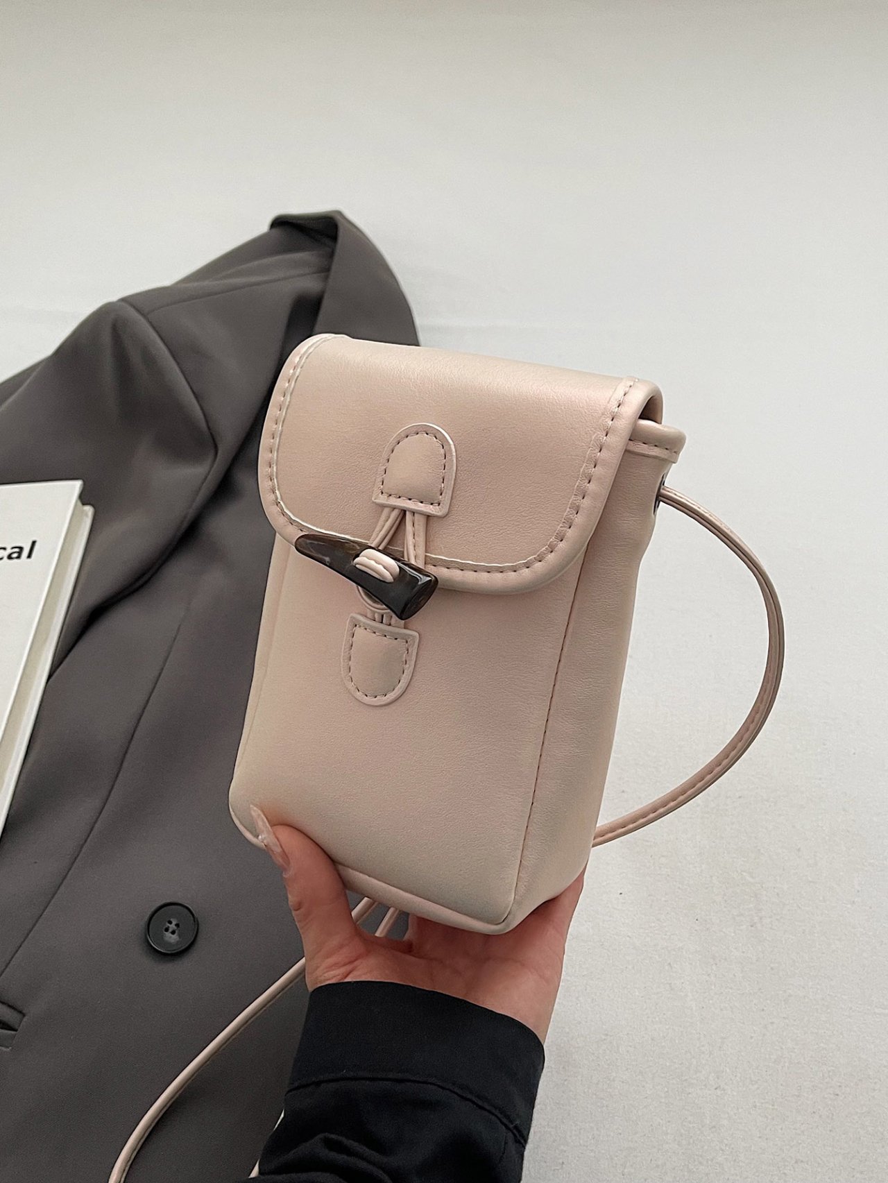 Pink Mini Crossbody Bag with Toggle Closure