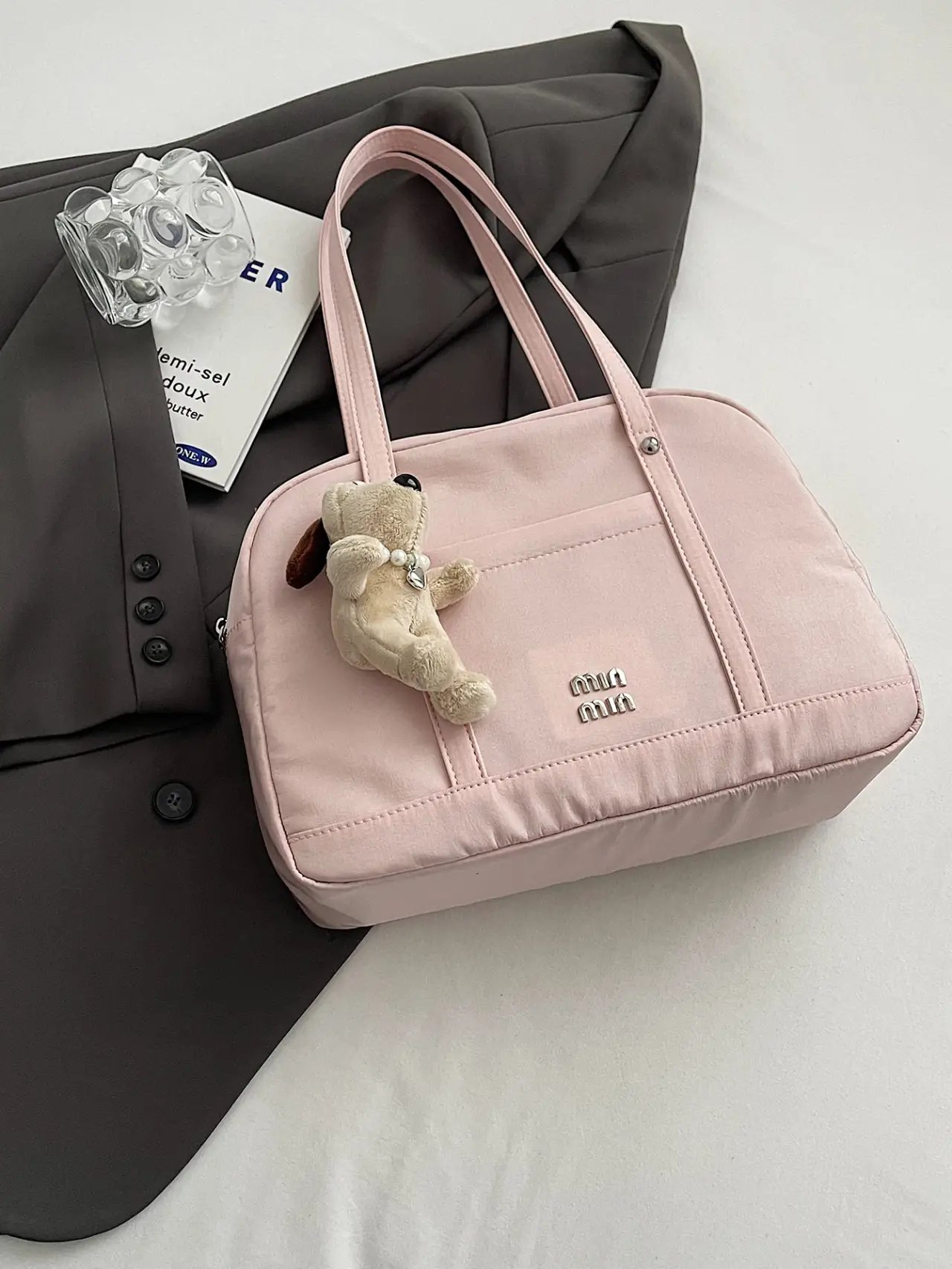 Pink Solid Shoulder Bag