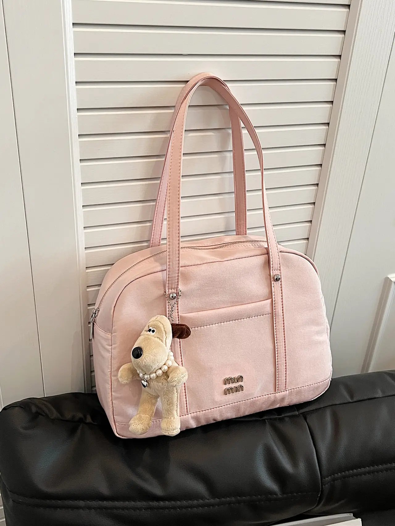 Pink Solid Shoulder Bag