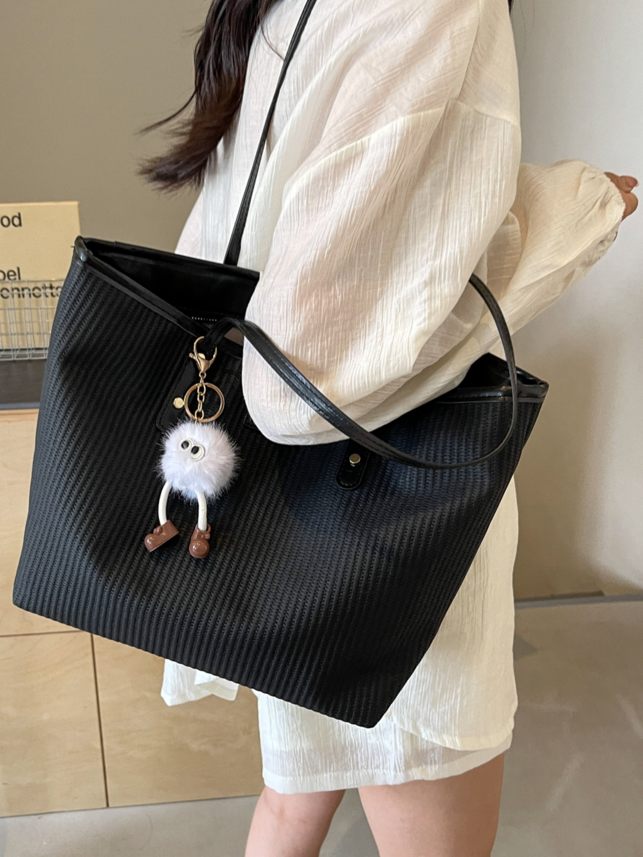 Black Tote Shoulder Bag