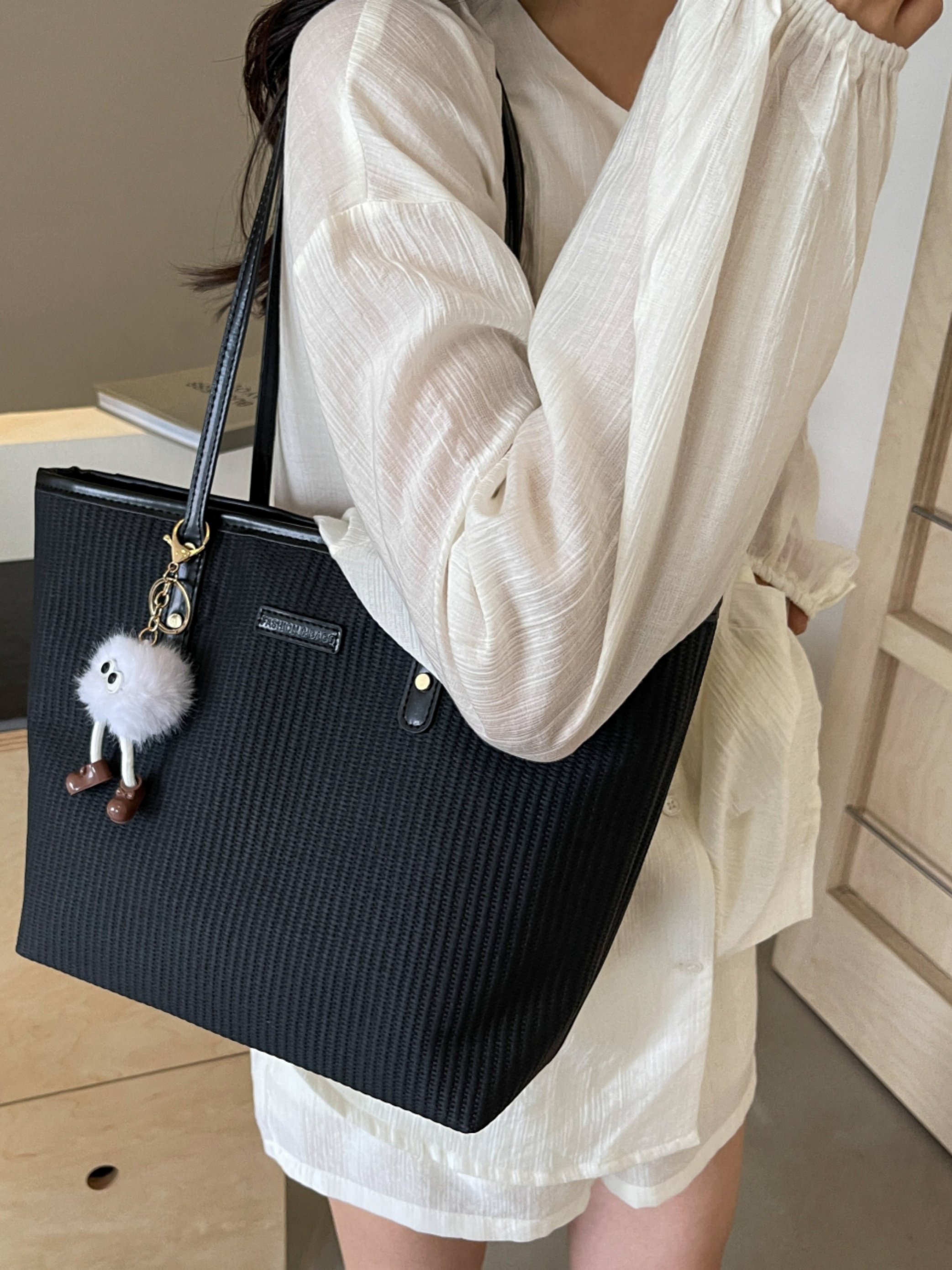 Black Tote Shoulder Bag