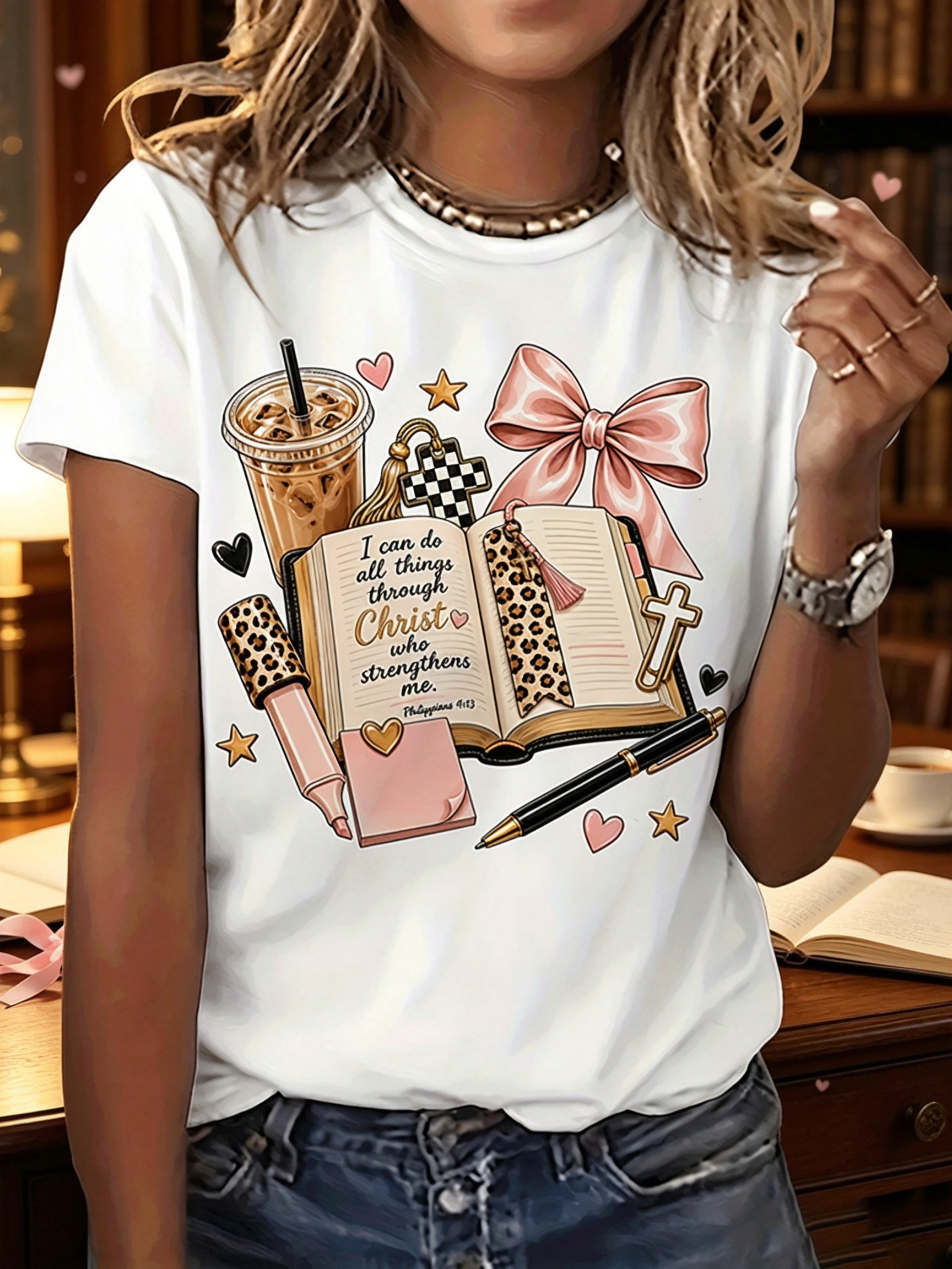 White Graphic Print Short Sleeve T-Shirt
