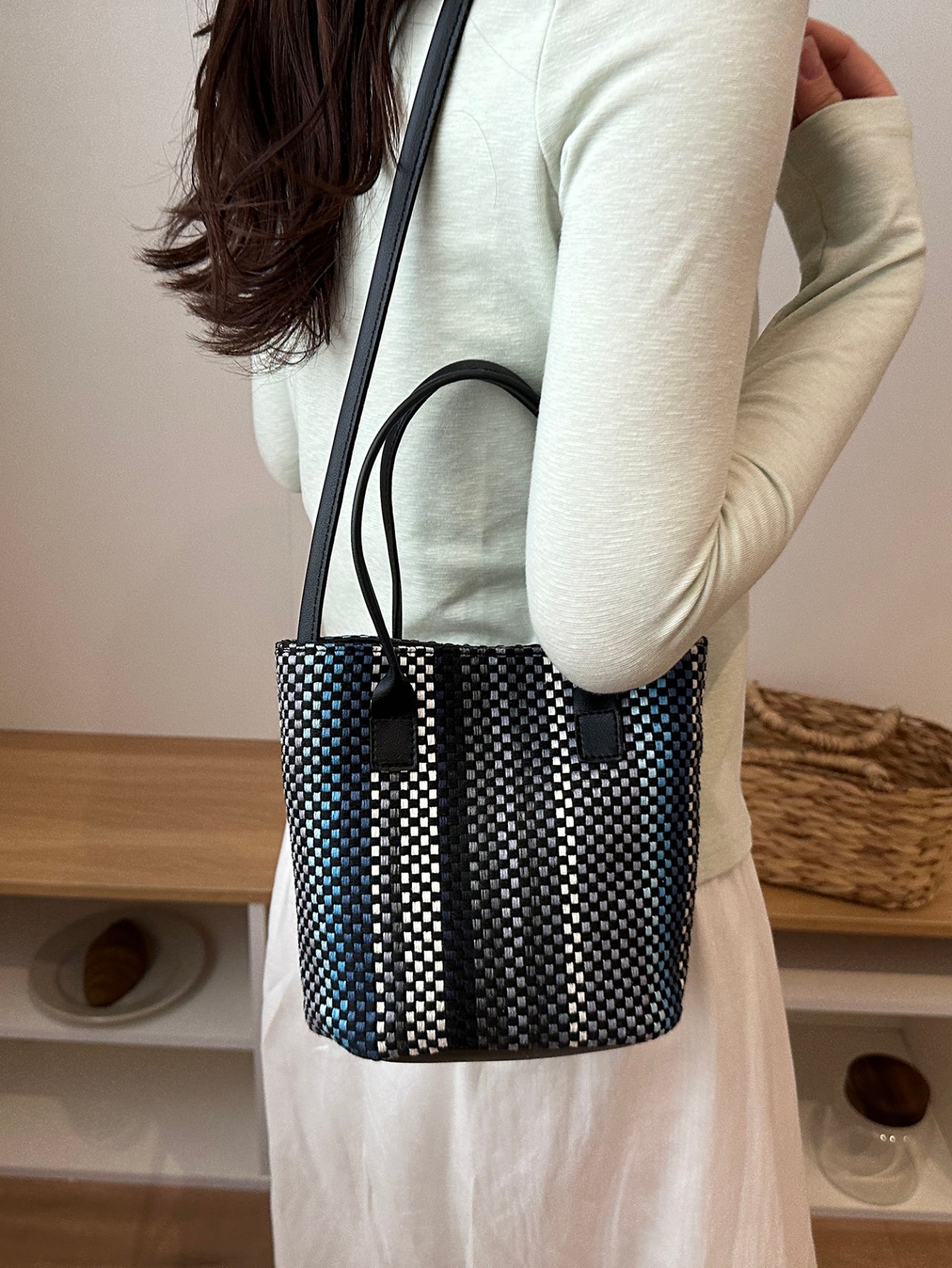 Black Textured Crossbody Bag