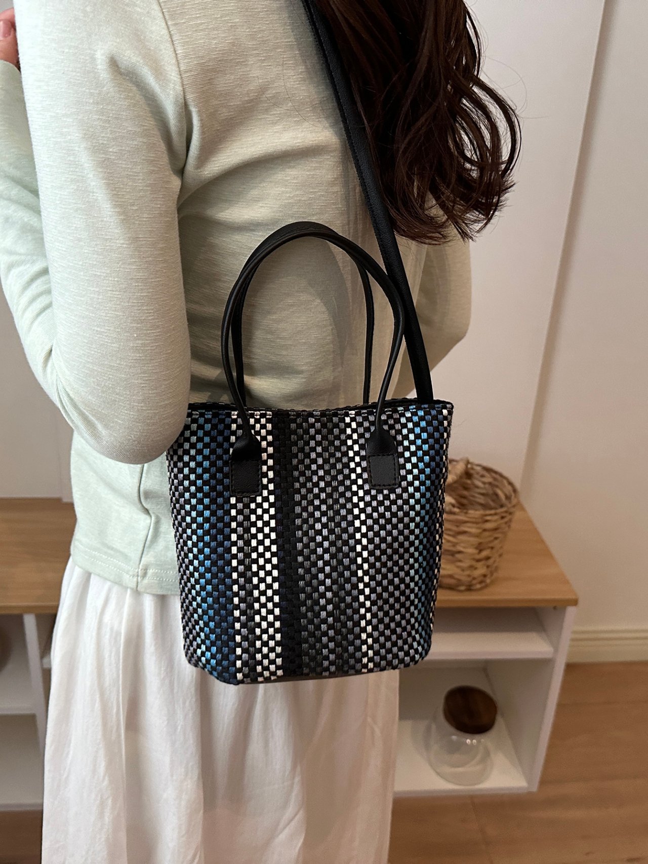 Black Textured Crossbody Bag