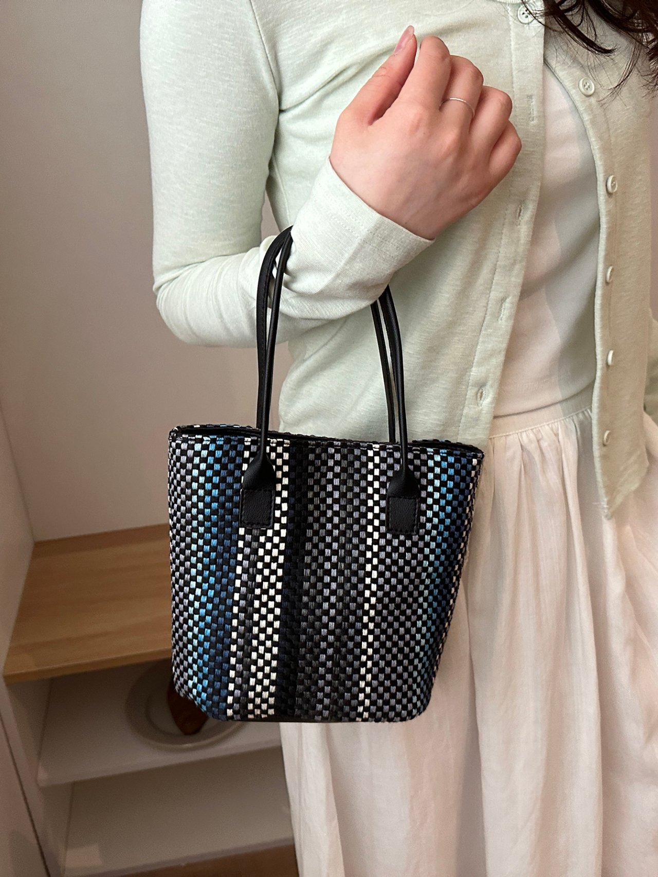 Black Textured Crossbody Bag