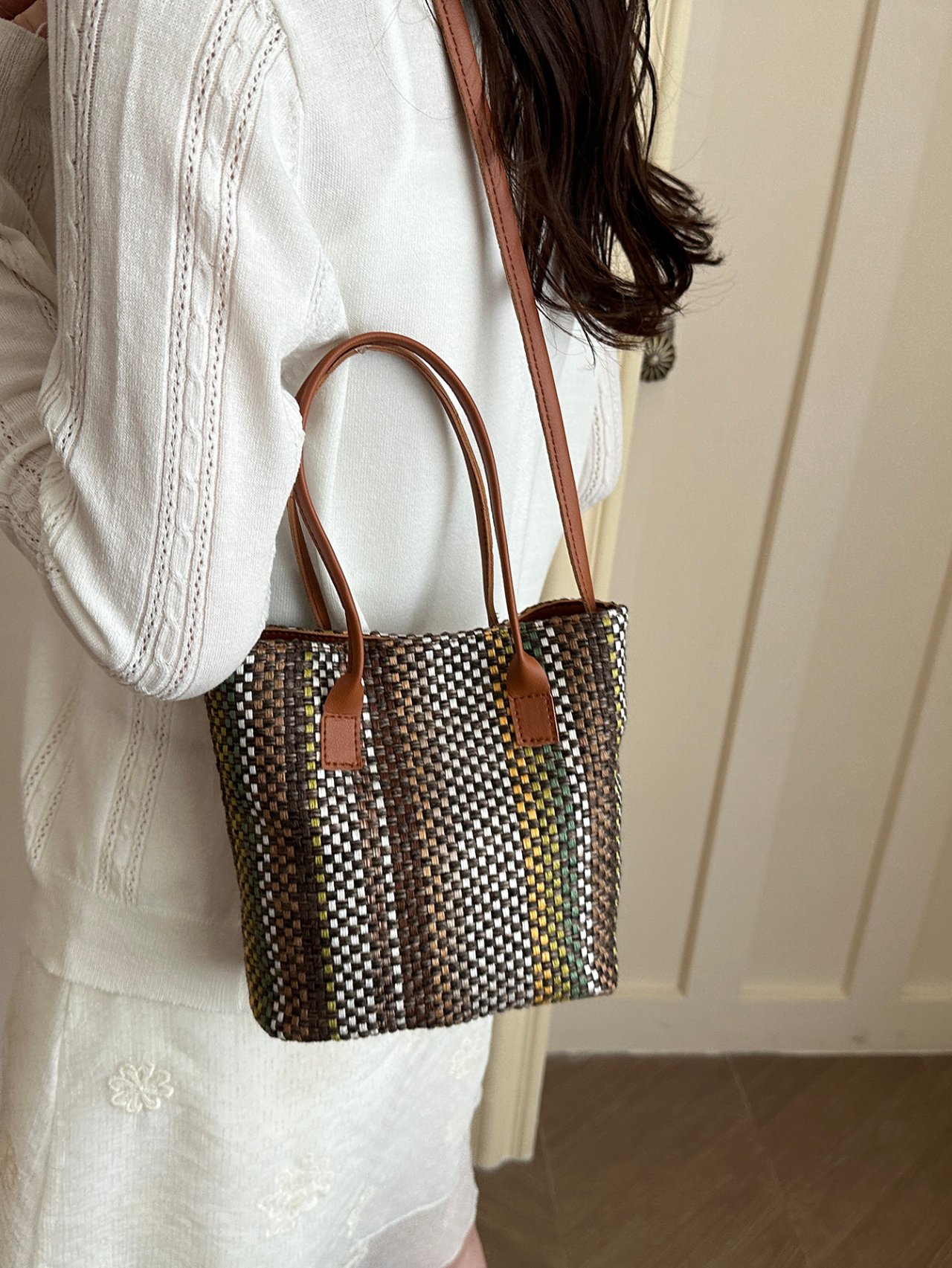 Textured Crossbody Bag with Strap