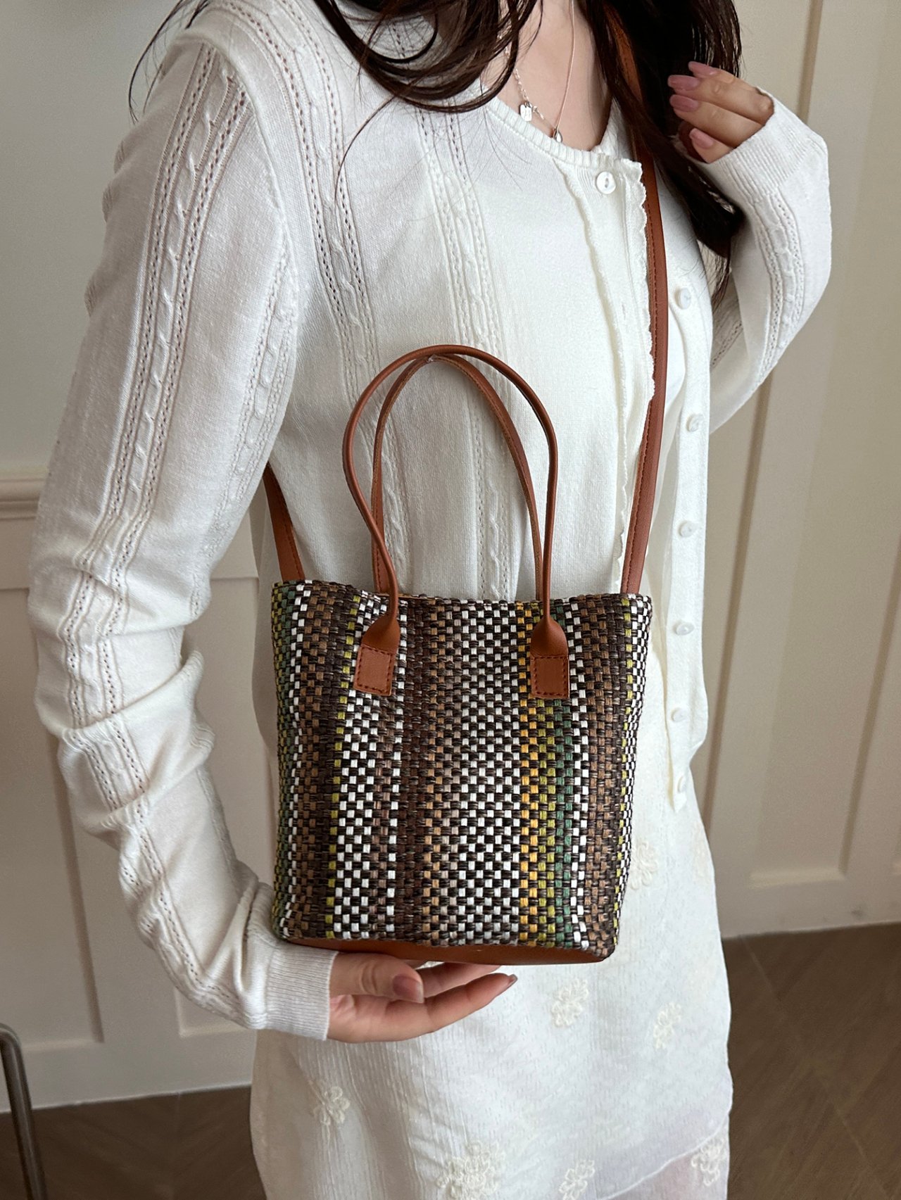 Textured Crossbody Bag with Strap