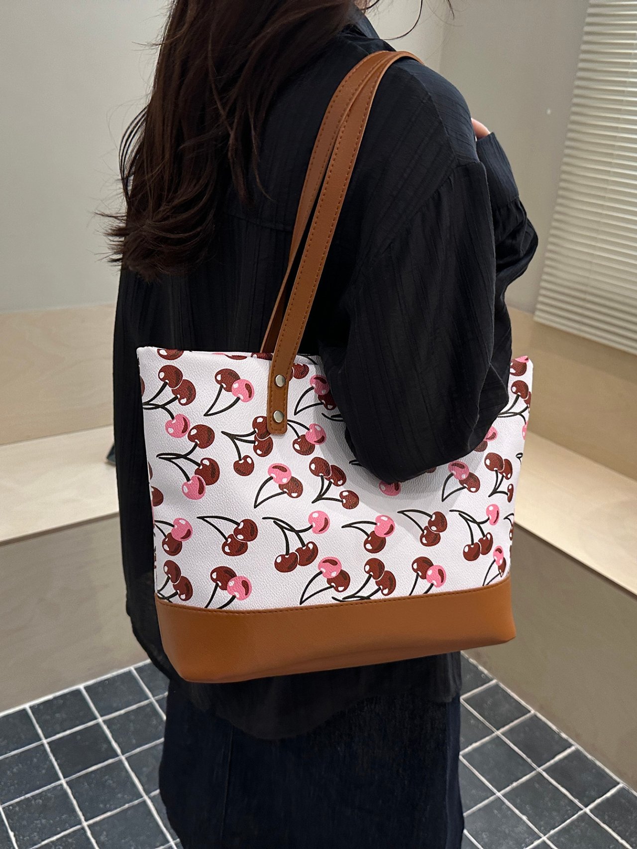 Cherry Print Shoulder Bag