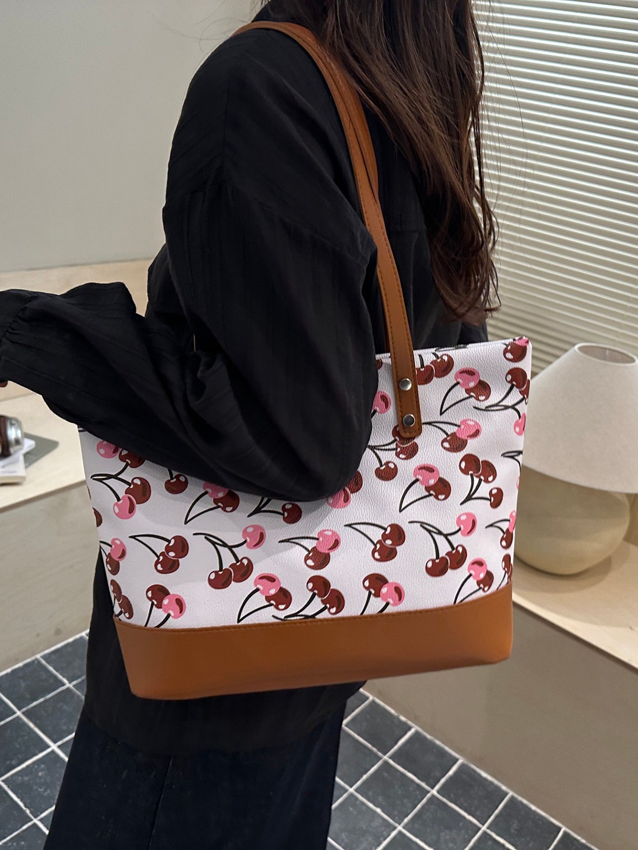 Cherry Print Shoulder Bag
