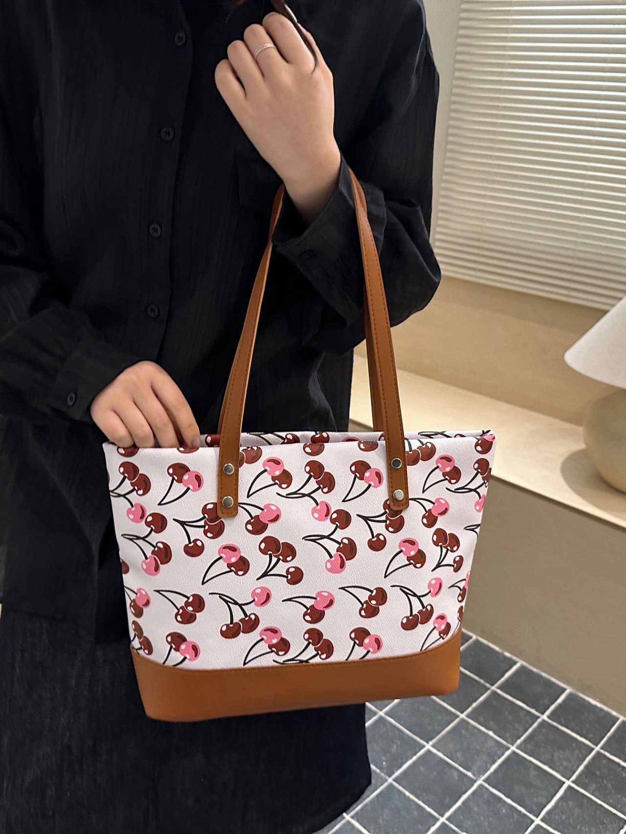 Cherry Print Shoulder Bag