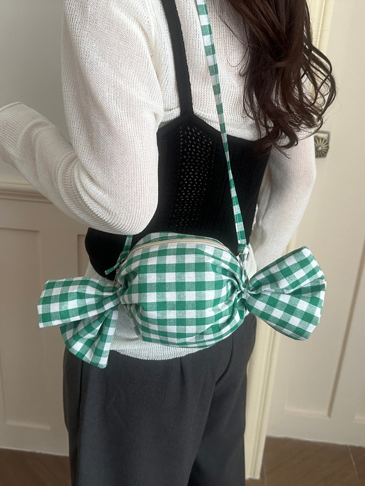 Sweet Gingham Green Candy Shoulder Bag
