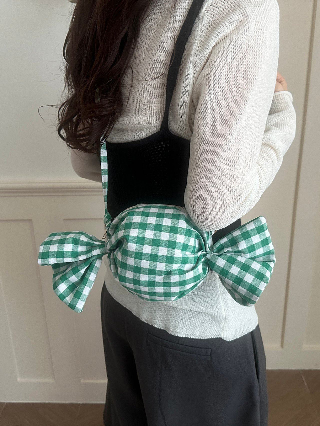Sweet Gingham Green Candy Shoulder Bag
