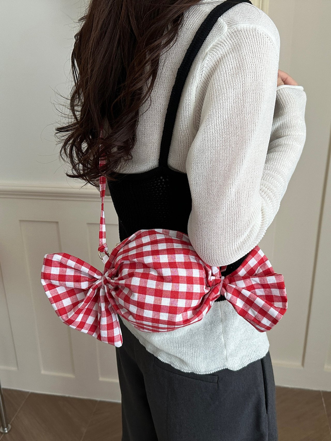 Red Gingham Candy Shape Shoulder Bag
