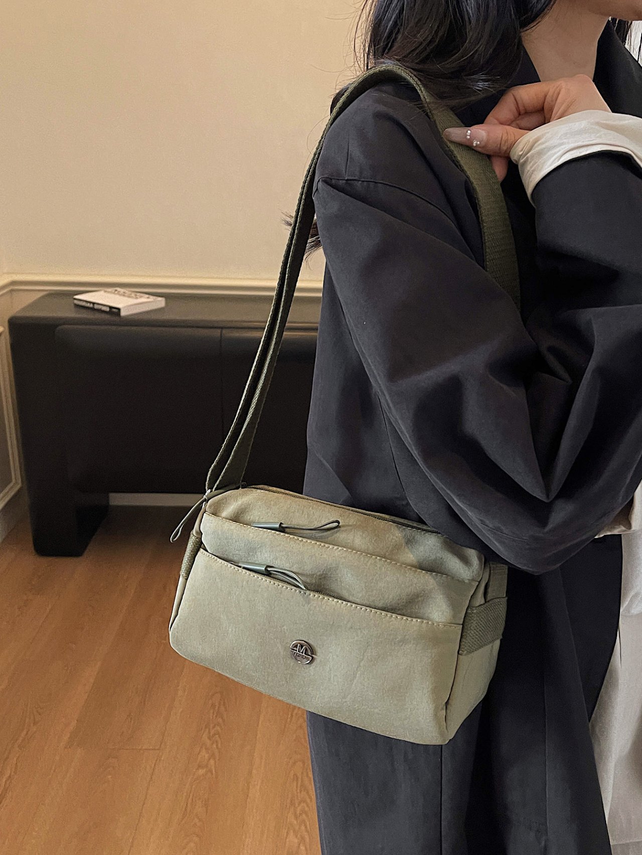 Green Canvas Crossbody Bag