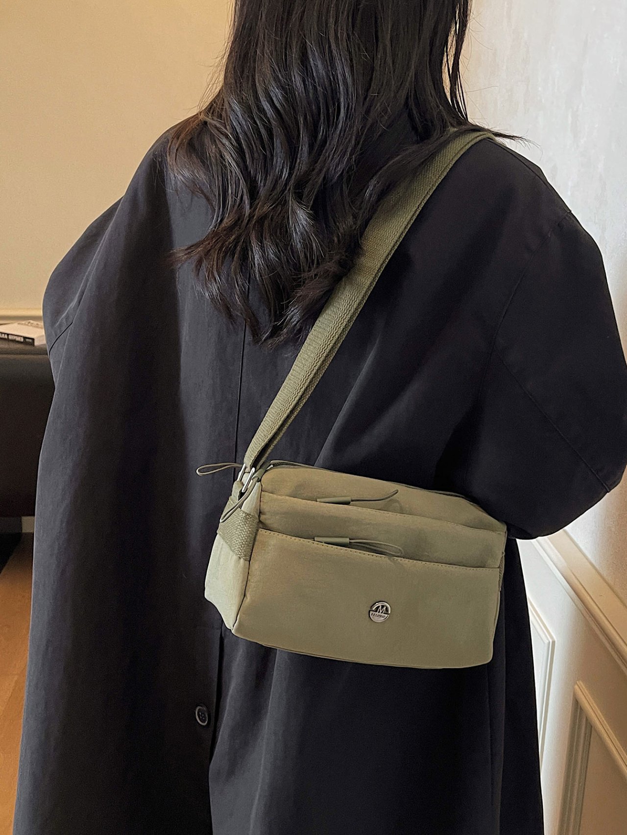 Green Canvas Crossbody Bag