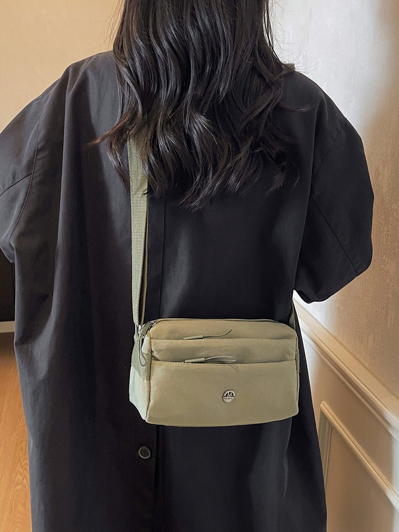 Green Canvas Crossbody Bag