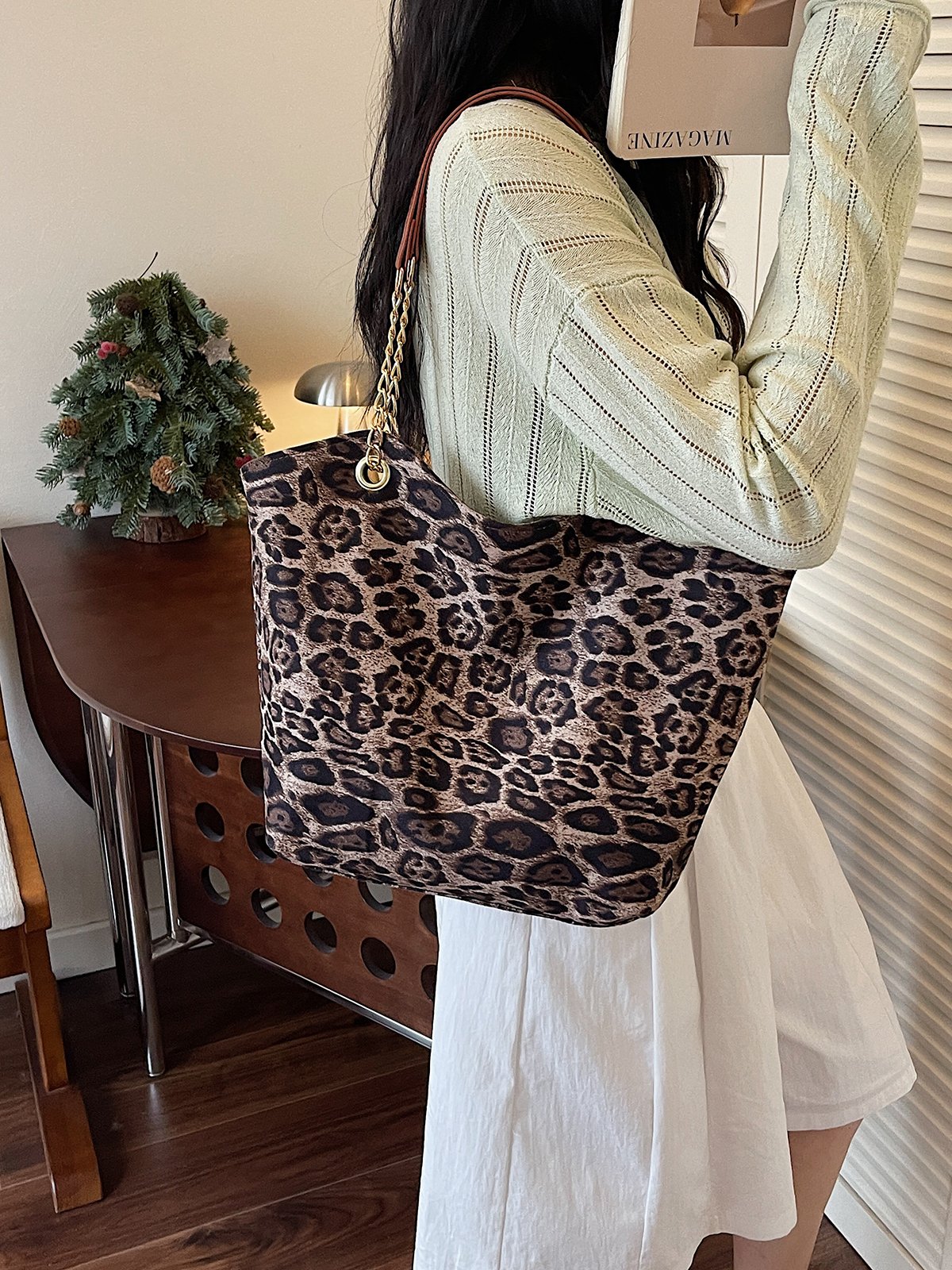Leopard Print Shoulder Bag